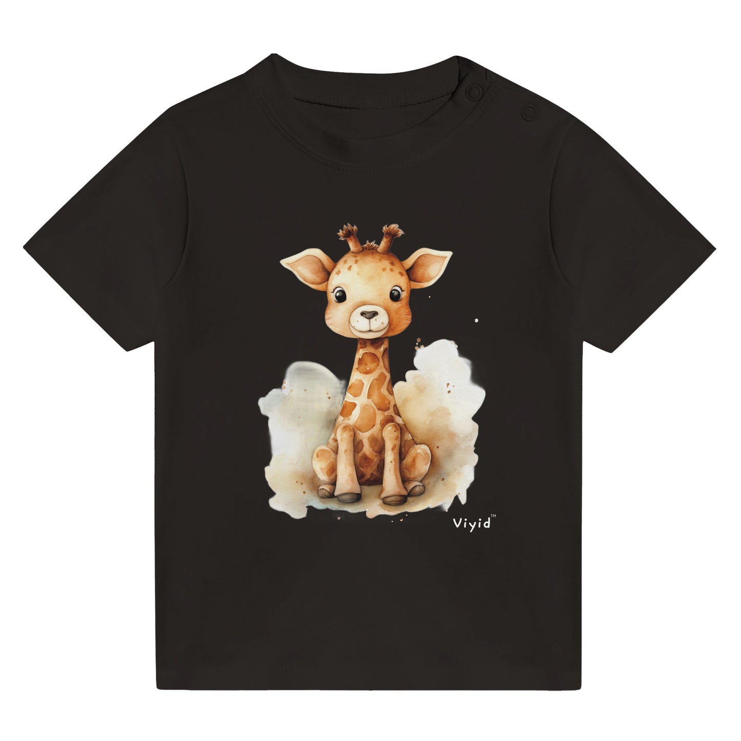 baby giraffe toddler t-shirt black