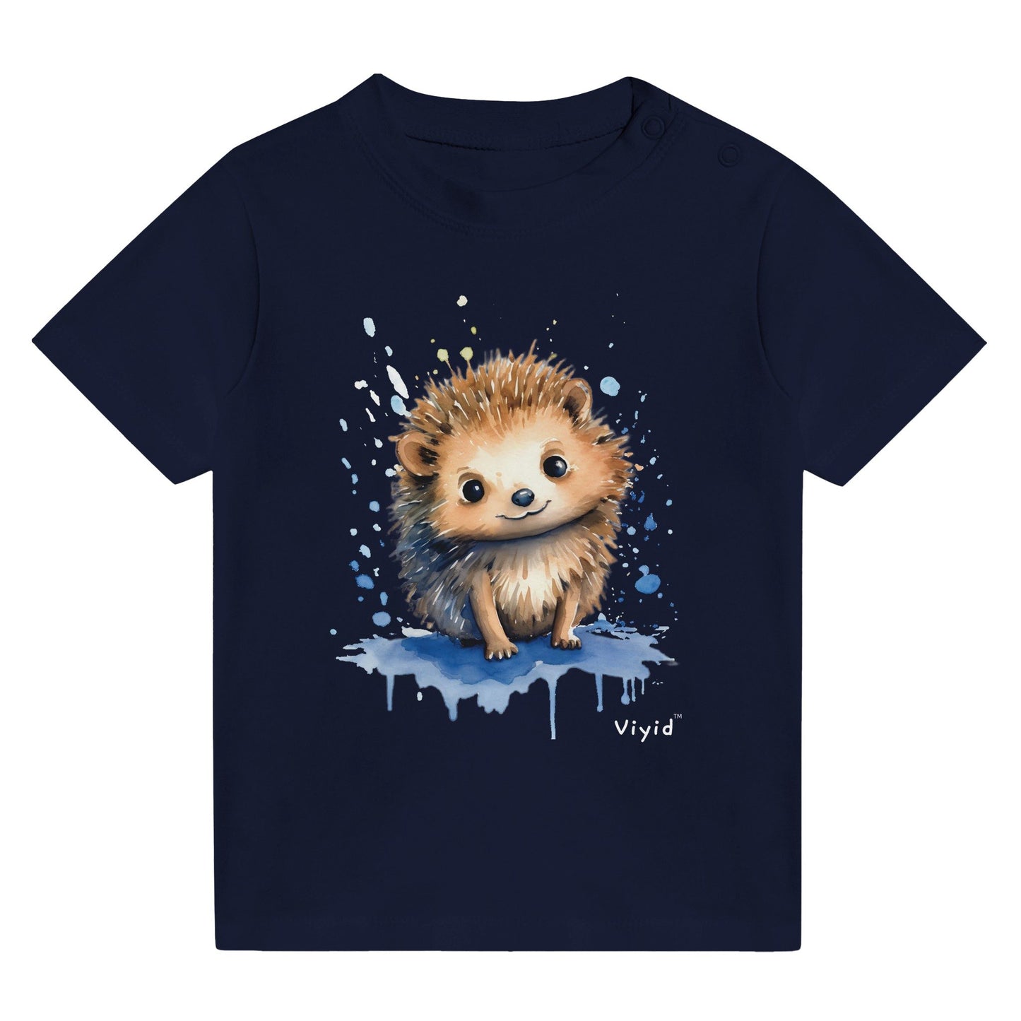 baby hedgehog toddler t-shirt navy