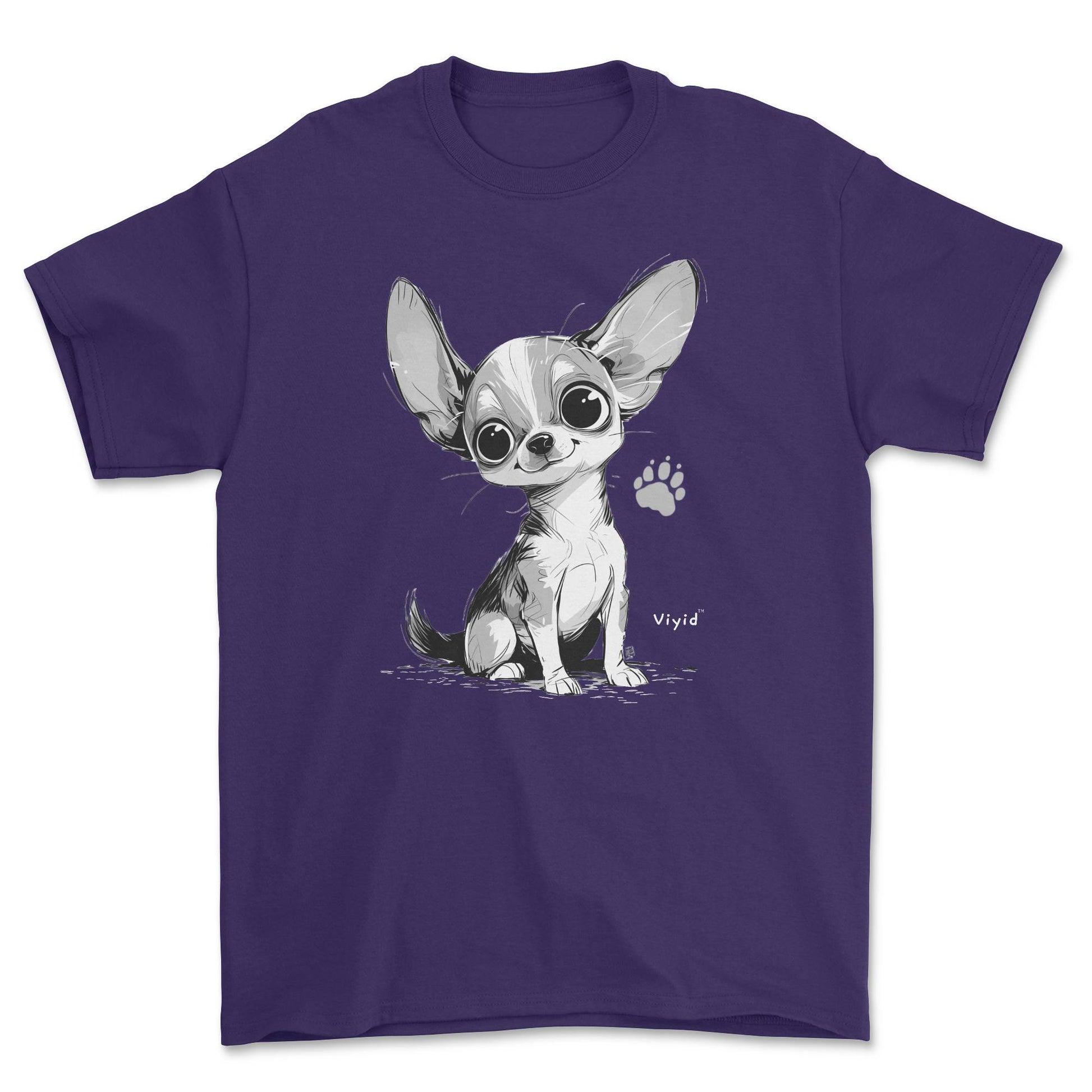 paw print chihuahua adult t-shirt purple