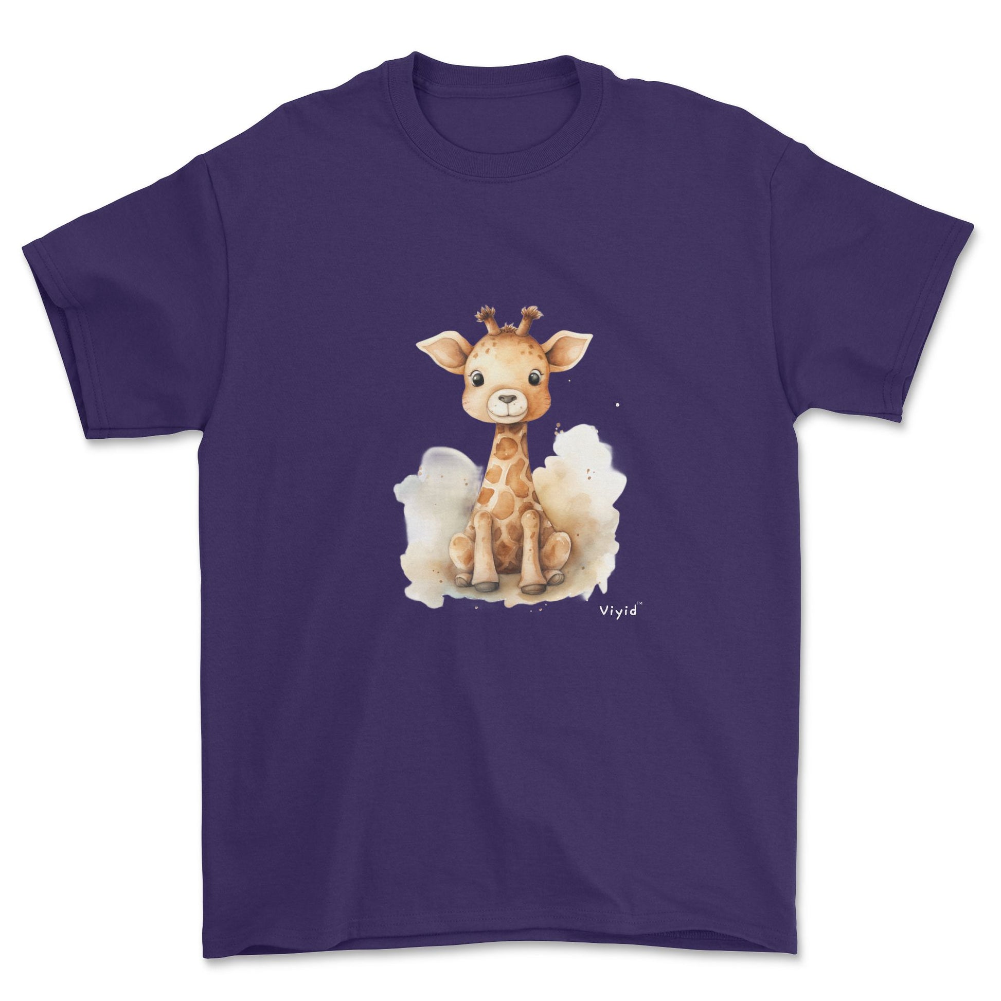 baby giraffe adult t-shirt purple