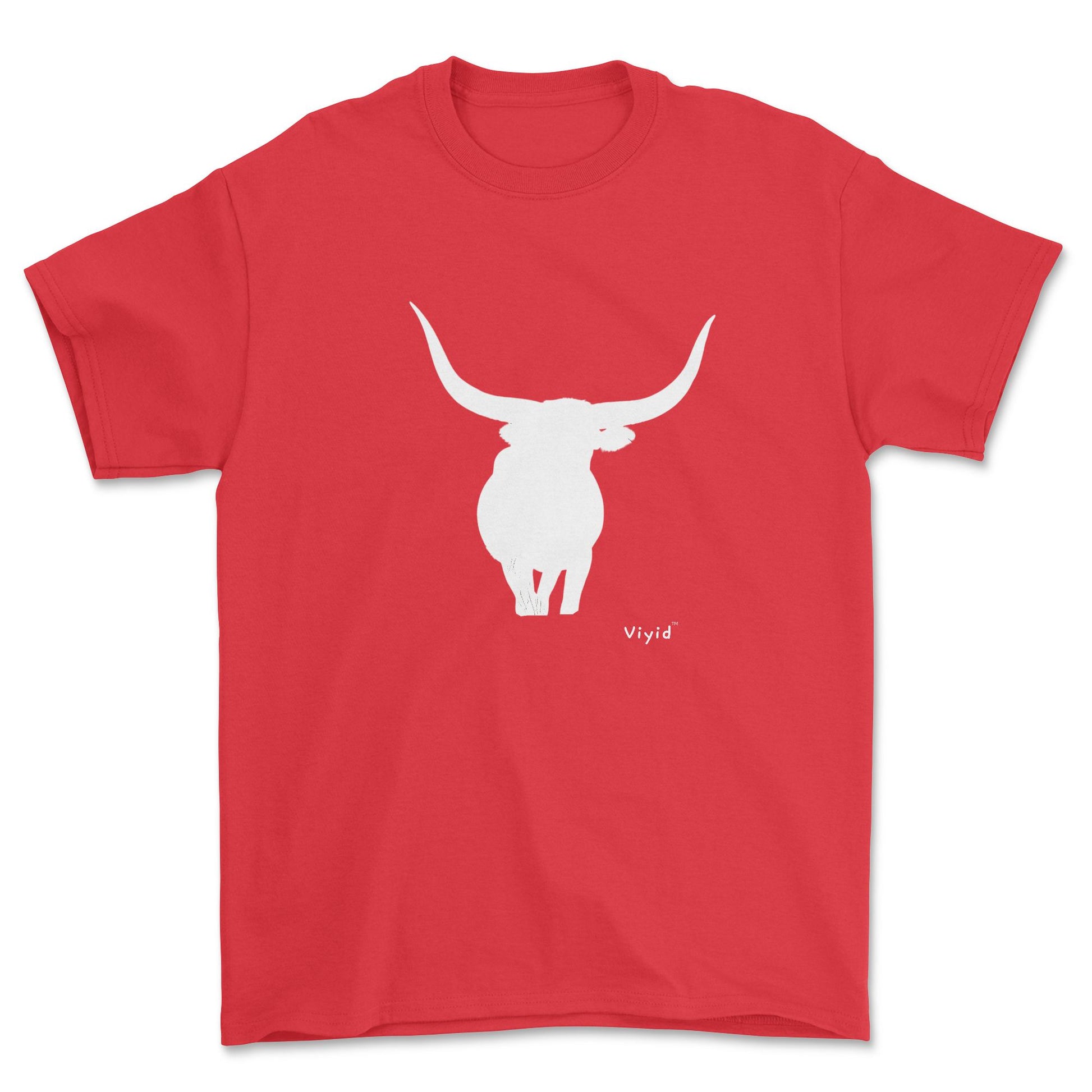 silhouette bull adult t-shirt red