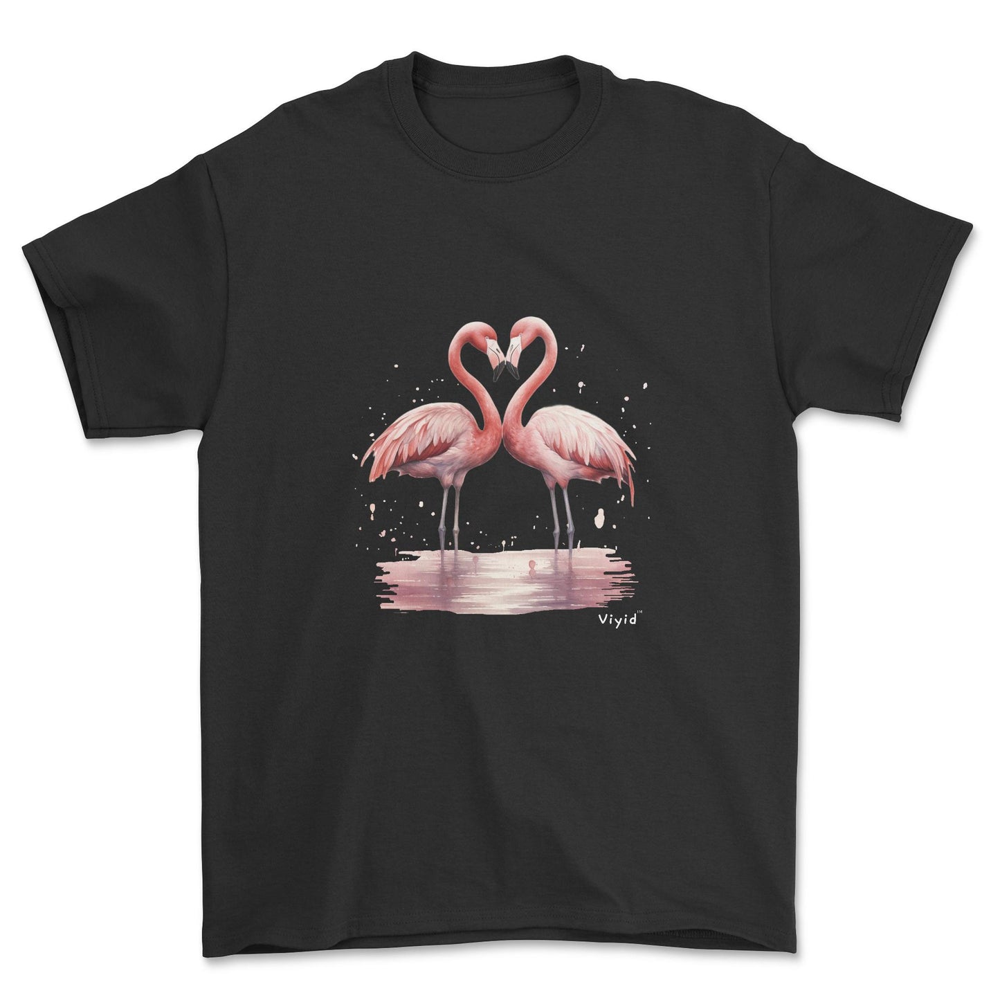 flamingo love adult t-shirt black