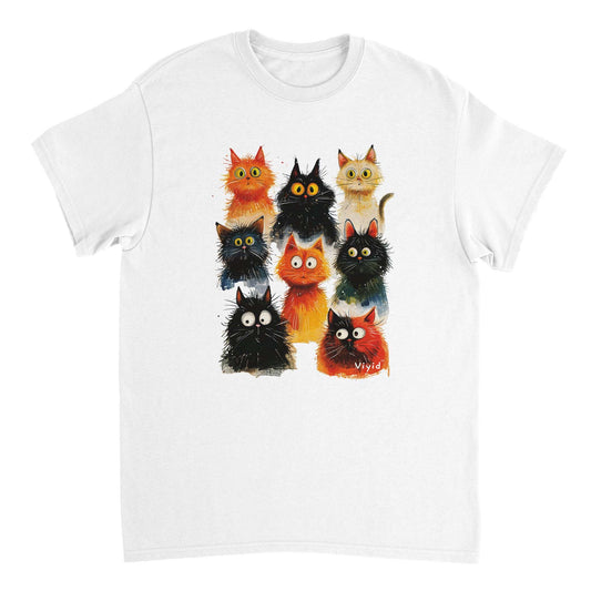 funky cats adult t-shirt white