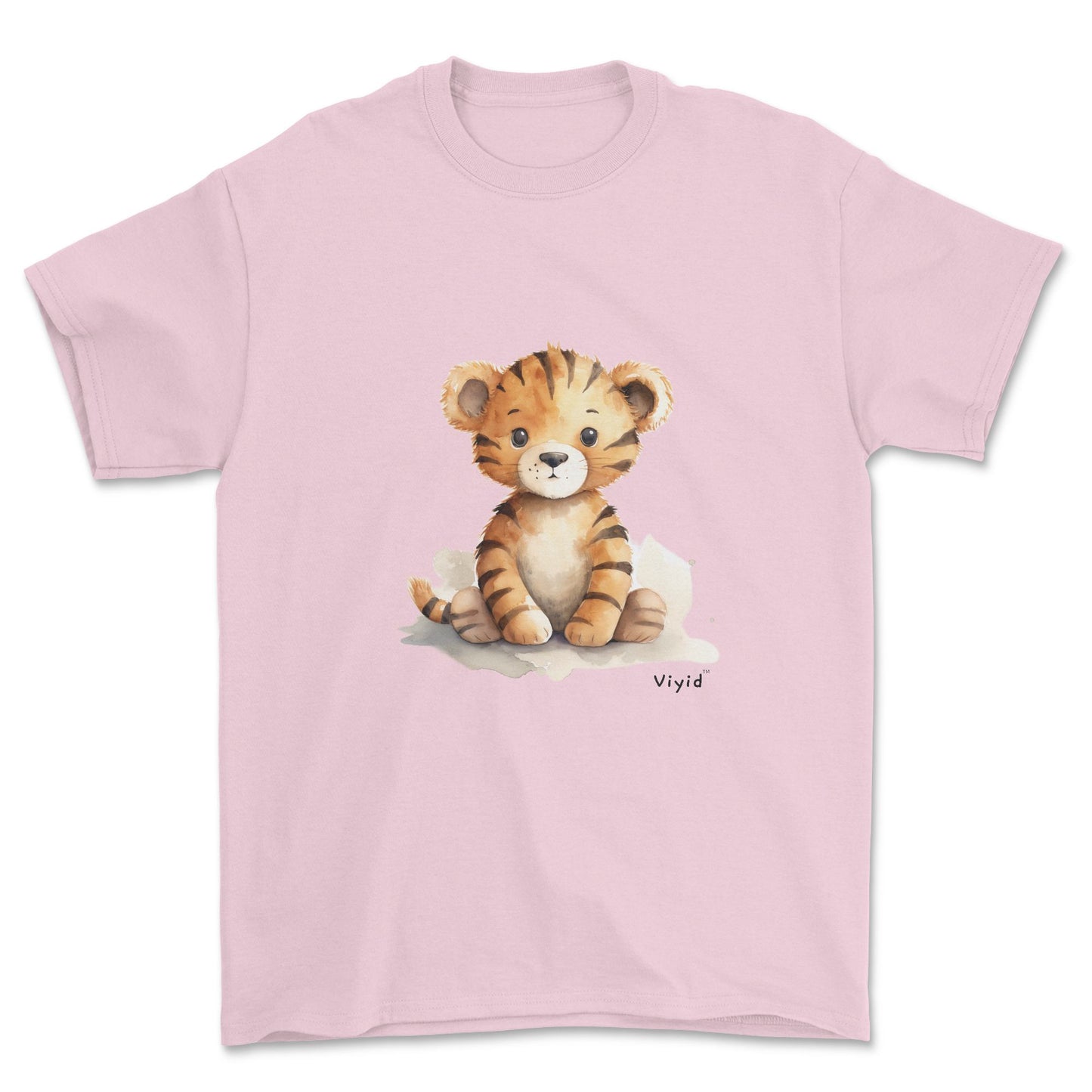 cartoon tiger adult t-shirt light pink