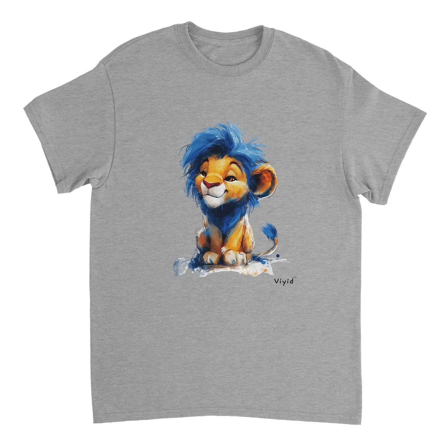 Blue mane lion youth t-shirt sports grey