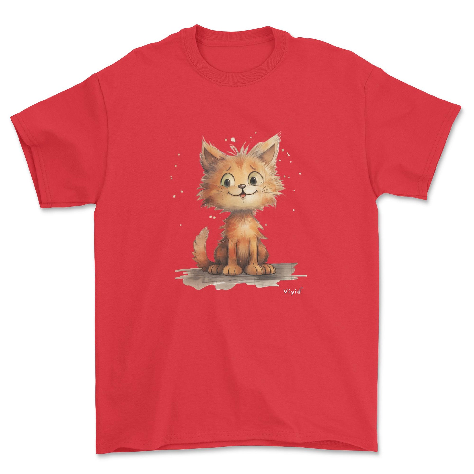 orange persian cat youth t-shirt red