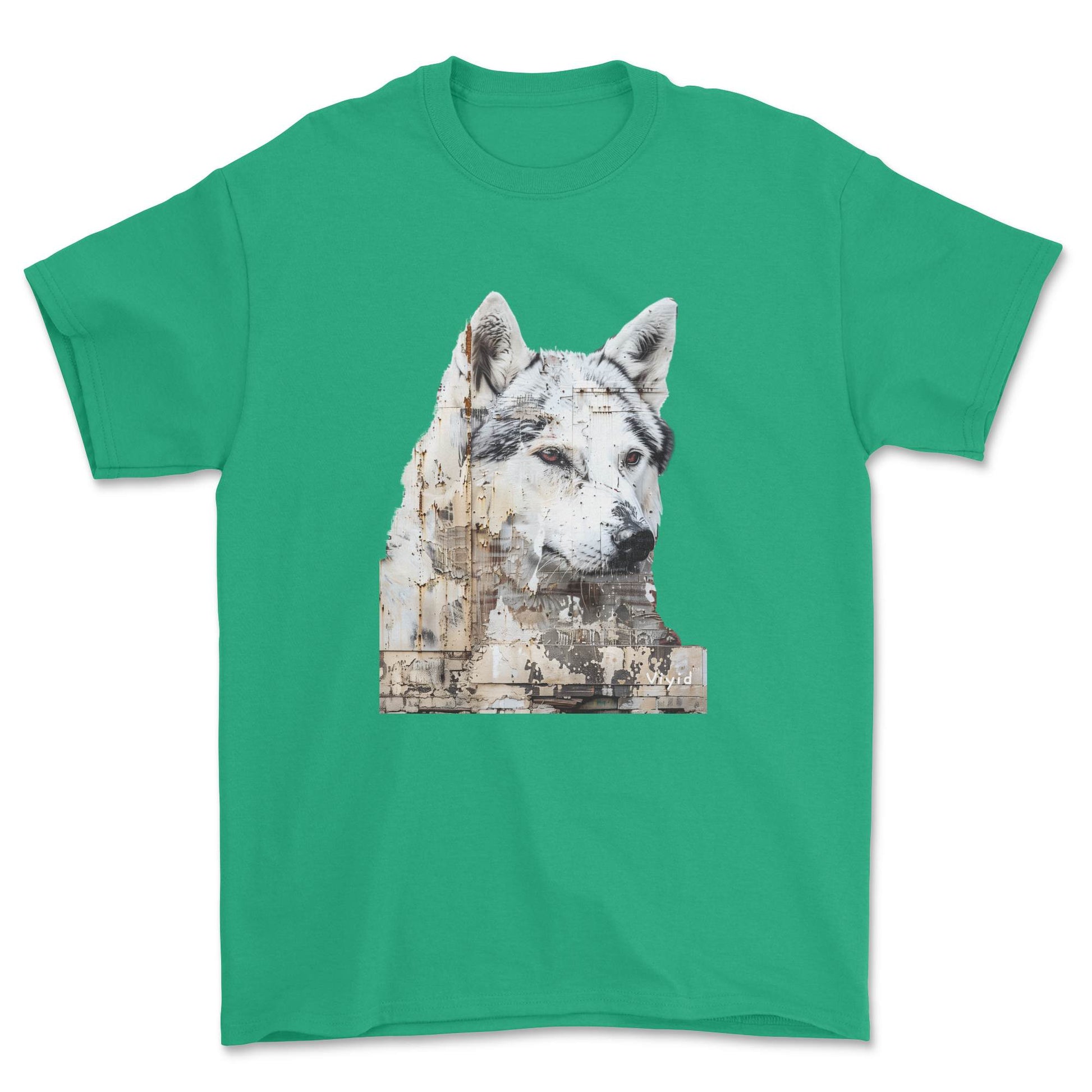 Siberian Husky adult t-shirt irish green