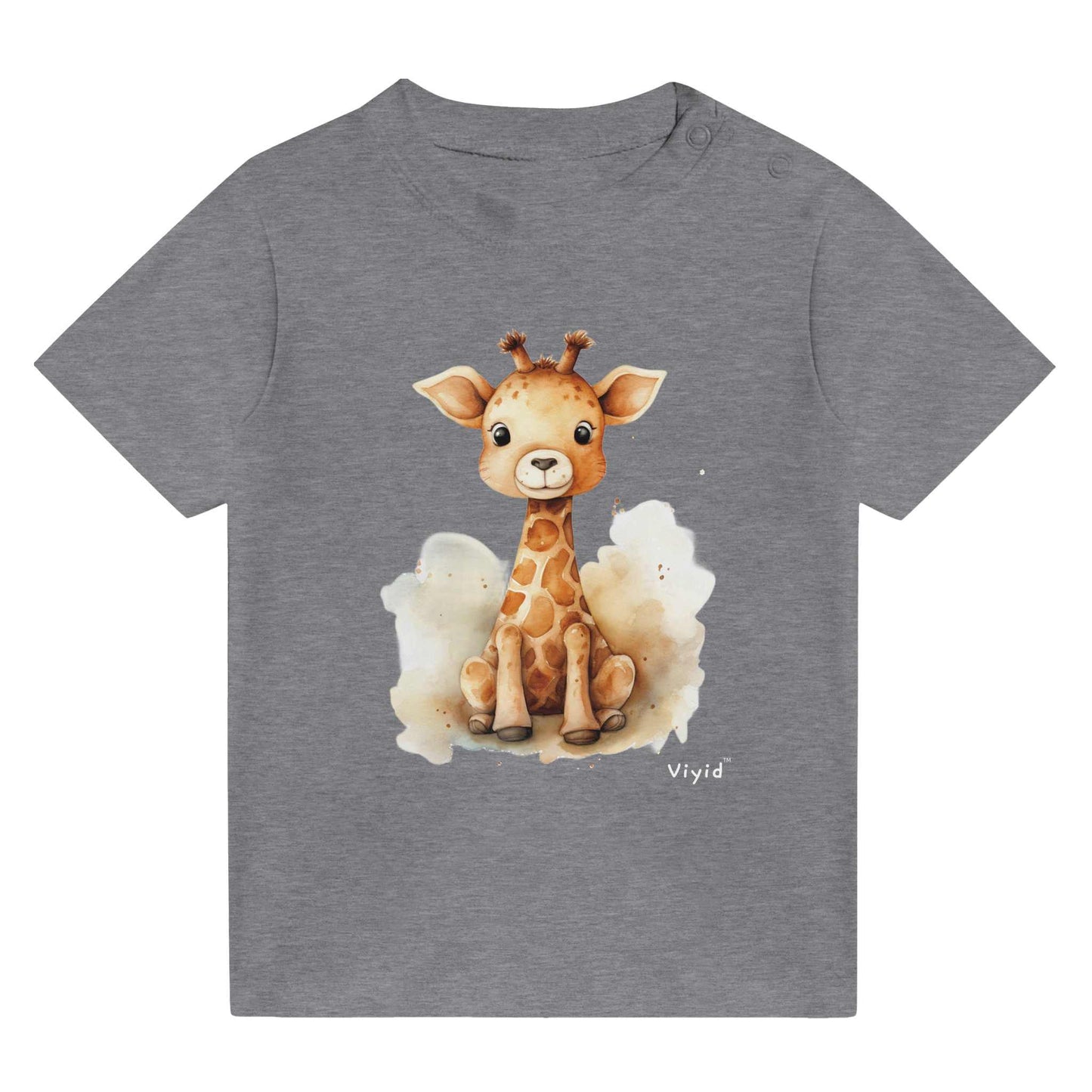 baby giraffe toddler t-shirt heather gray