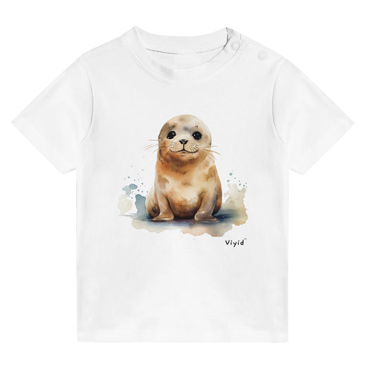 baby seal toddler t-shirt white