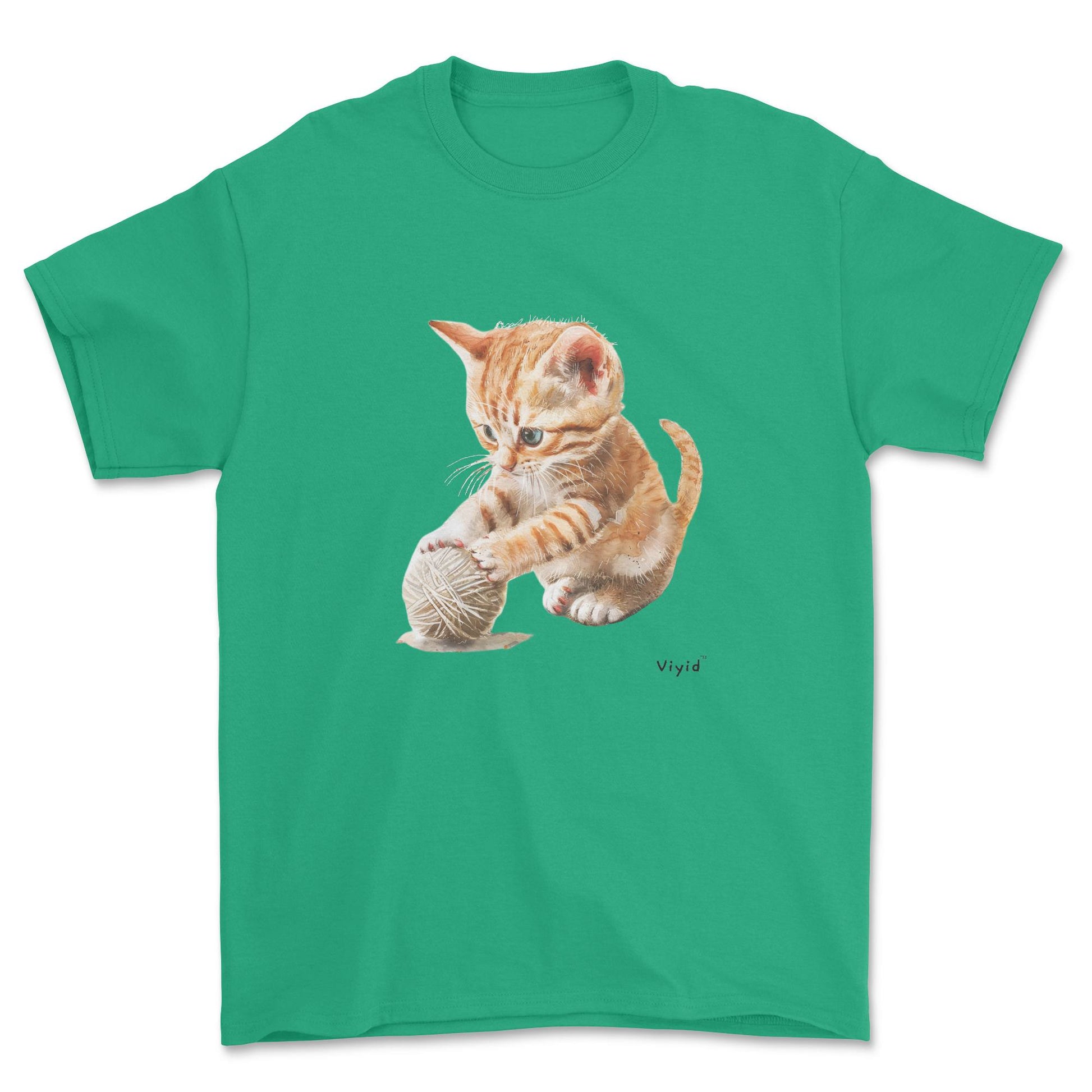 British shorthair cat playing yarn youth t-shirt irish green