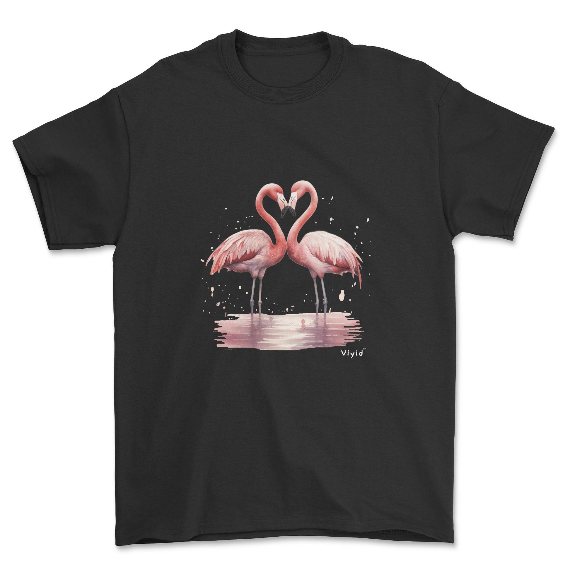 flamingo love youth t-shirt black