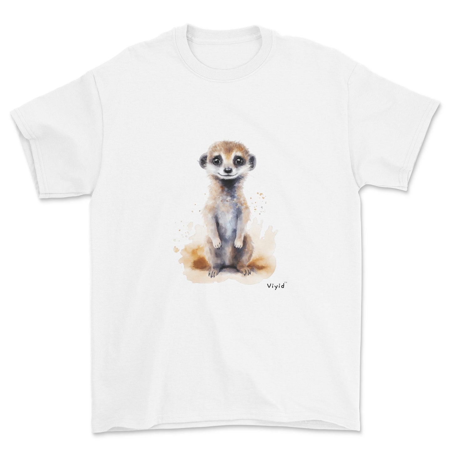 standing meerkat youth t-shirt white