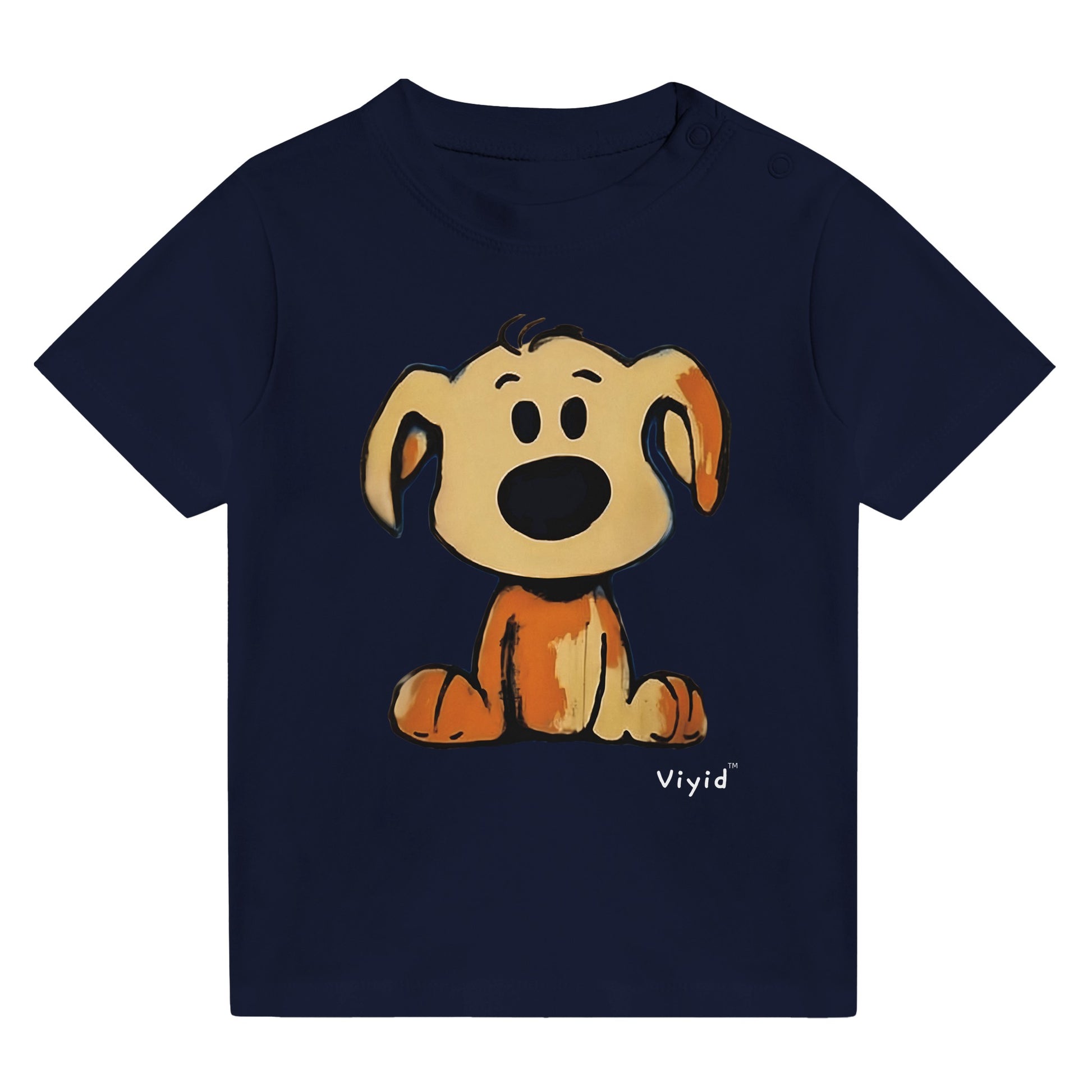 beagle cartoon dog baby t-shirt navy