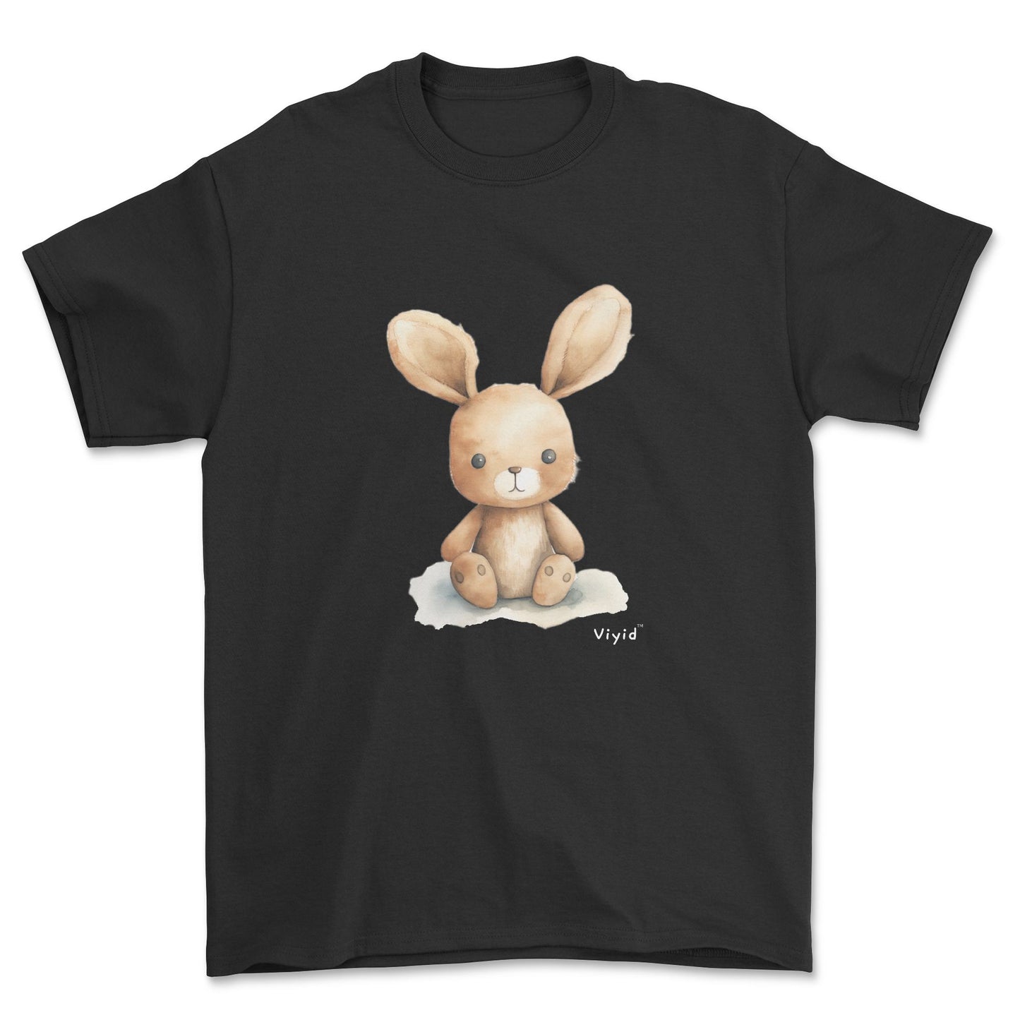 cute rabbit adult t-shirt black