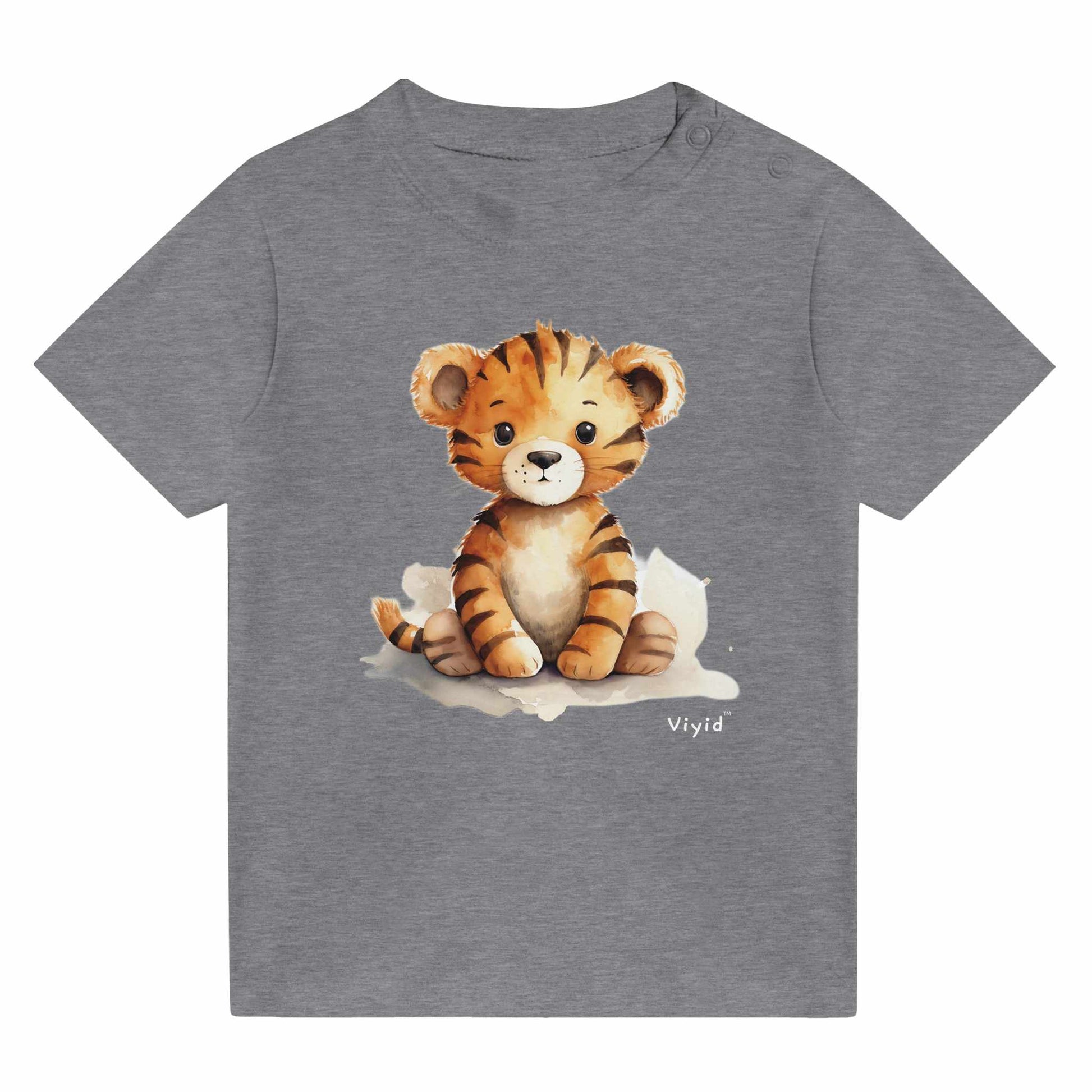 cartoon tiger baby t-shirt heather gray