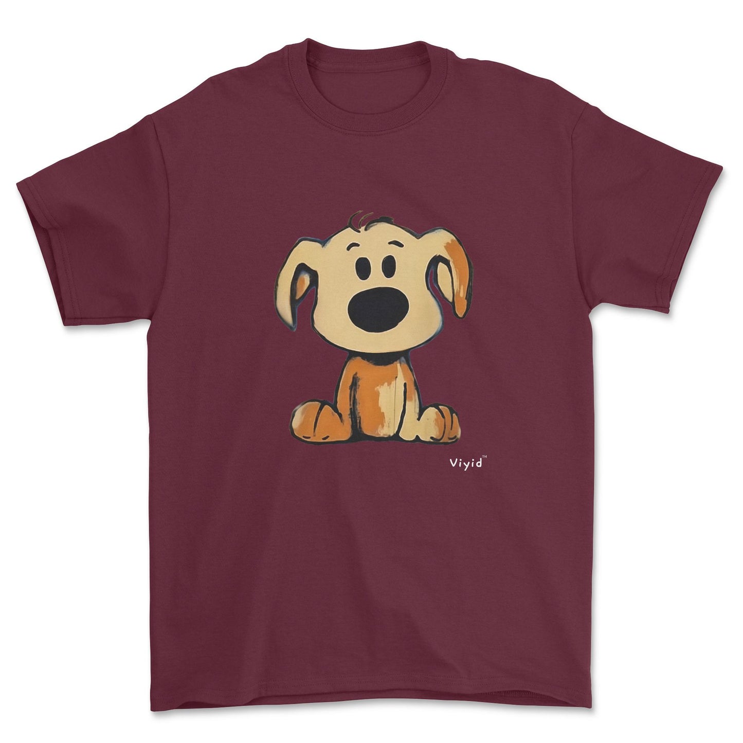 beagle cartoon dog adult t-shirt maroon