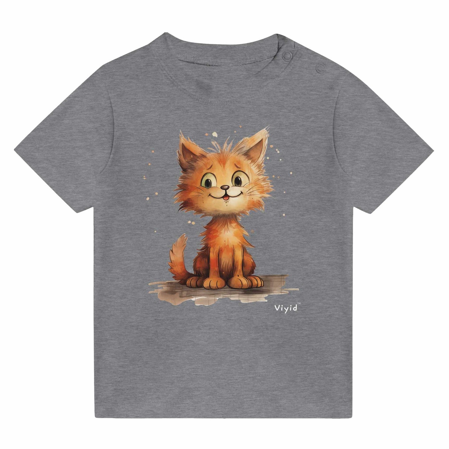 orange persian cat baby t-shirt heather gray