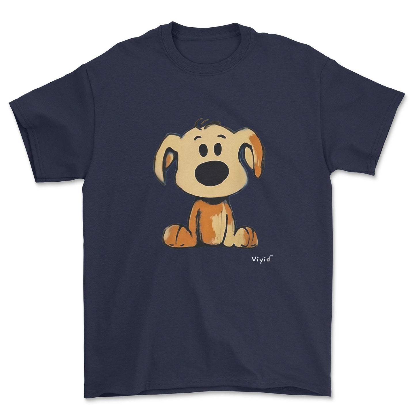 beagle cartoon dog adult t-shirt navy