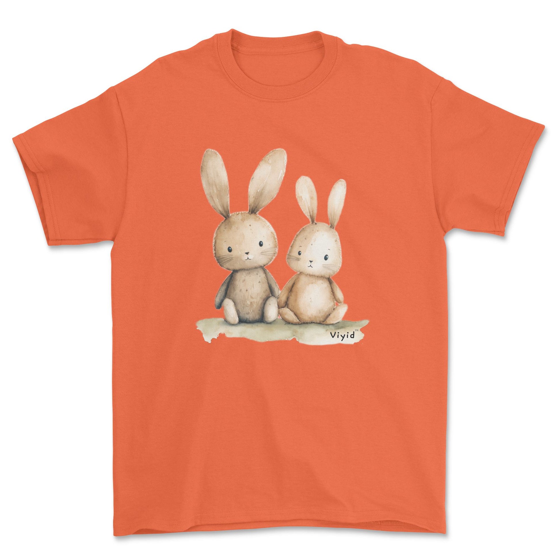 two rabbits adult t-shirt orange