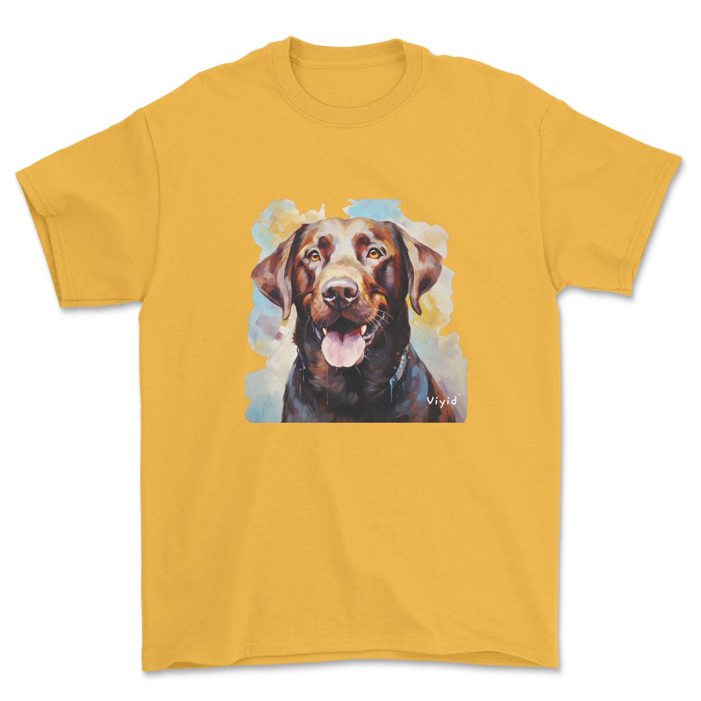 chocolate Labrador Retriever adult t-shirt gold
