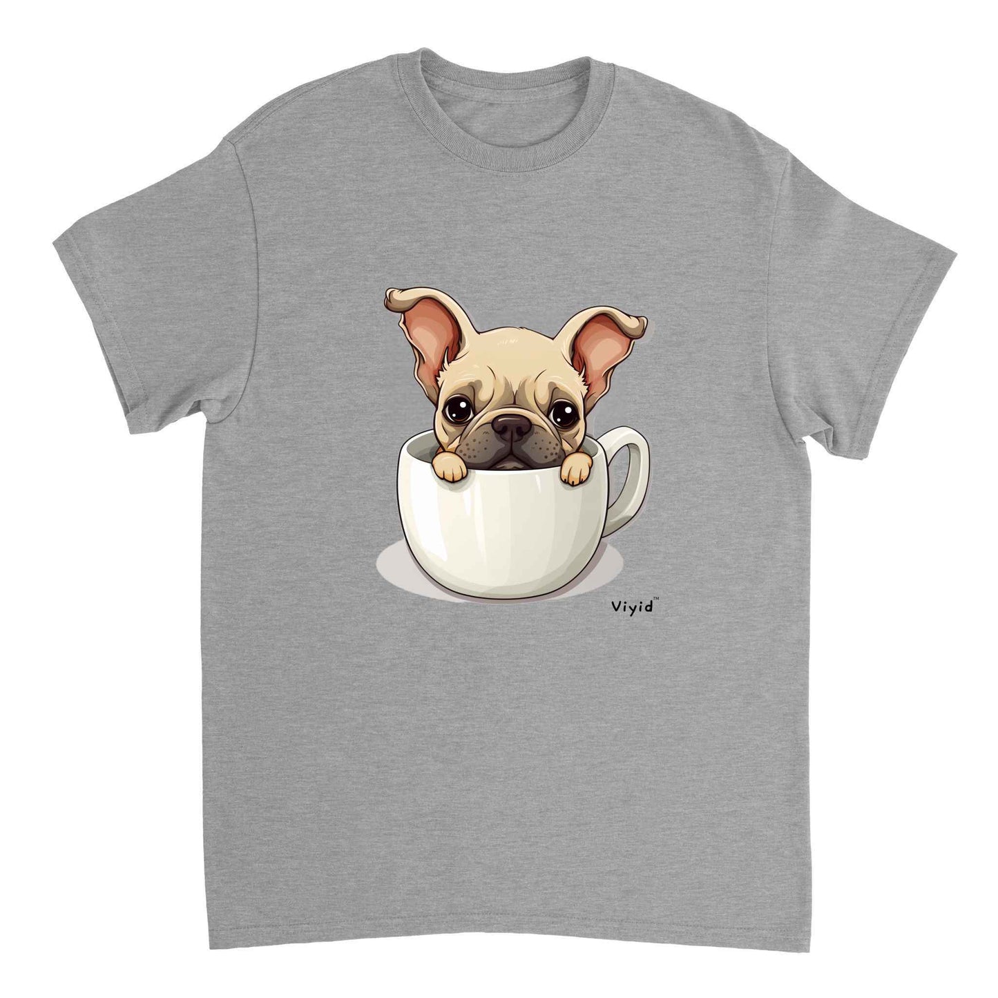 french bulldog in a cup youth t-shirt sports grey