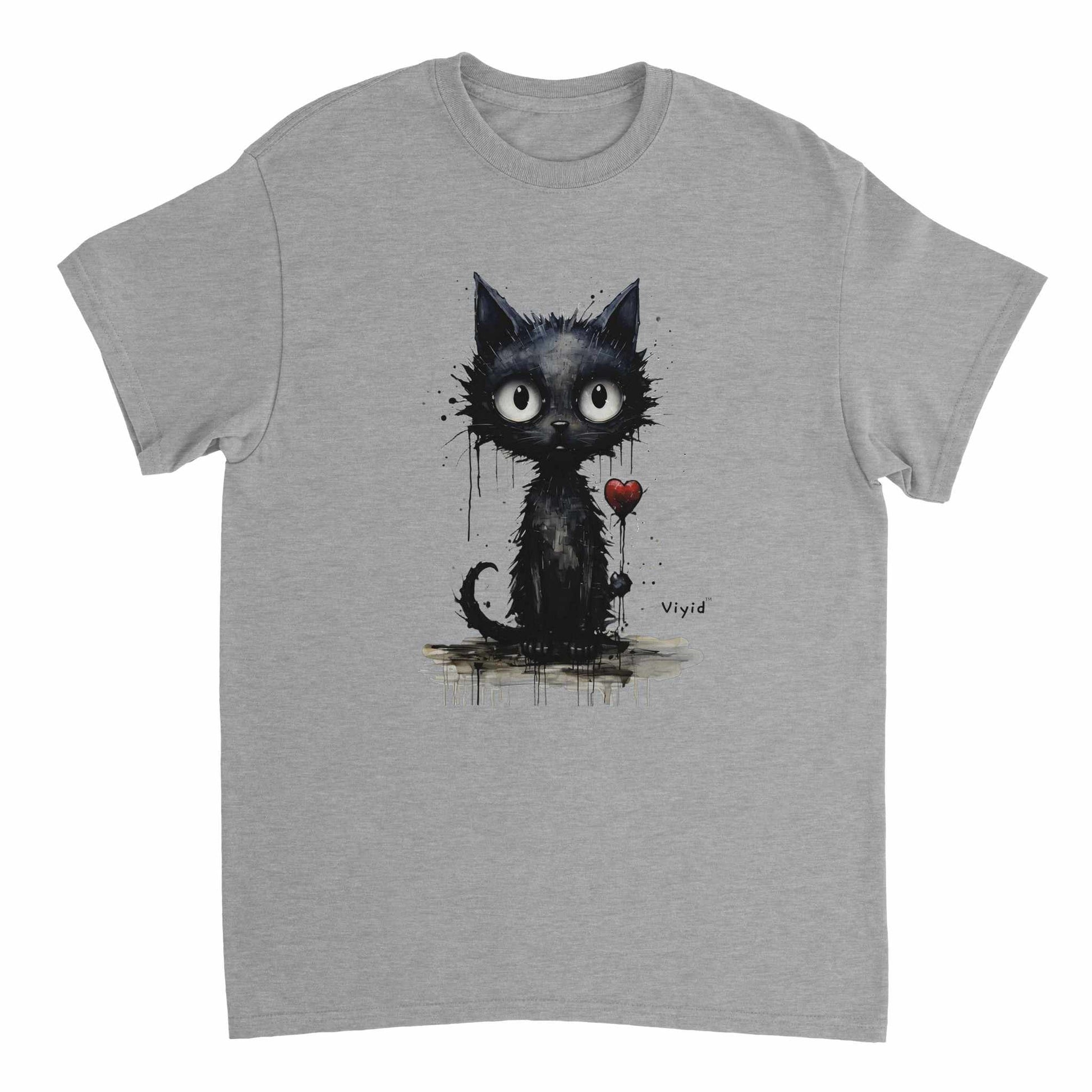 expressionism black cat youth t-shirt sports grey