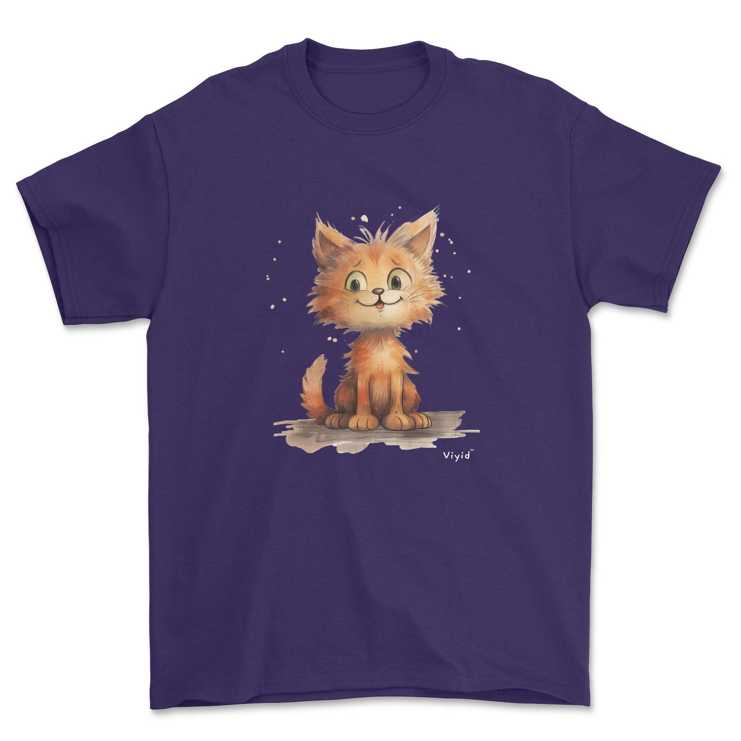 orange persian cat adult t-shirt purple