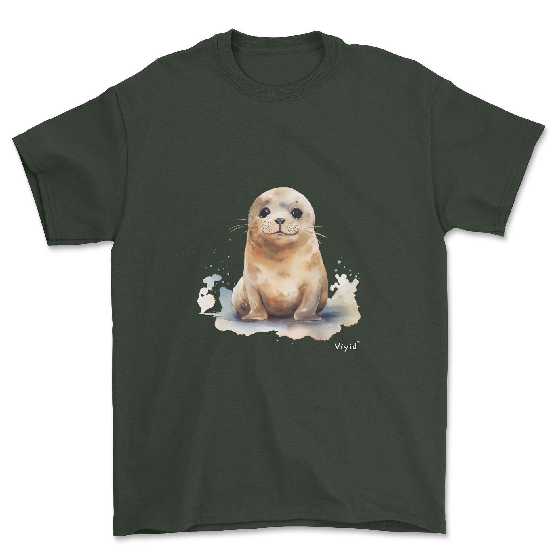 baby seal adult t-shirt forest green