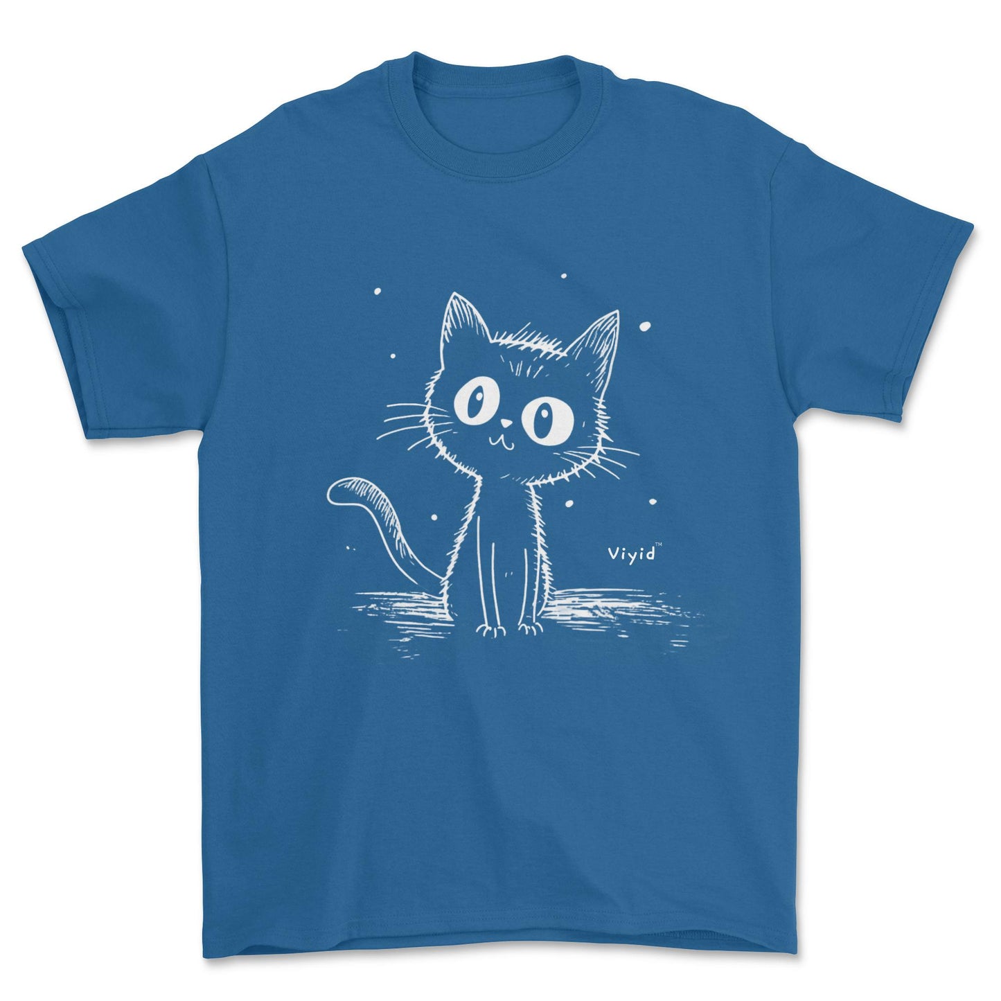 cat sketch adult t-shirt royal
