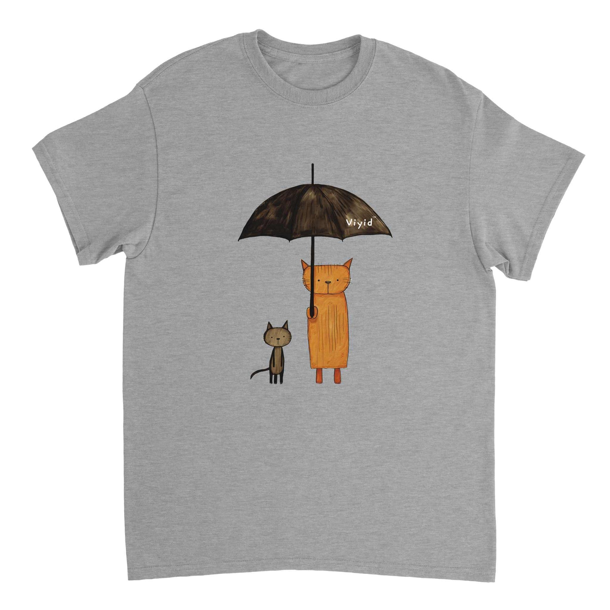 abstract cats with umbrella adult t-shirt sports grey