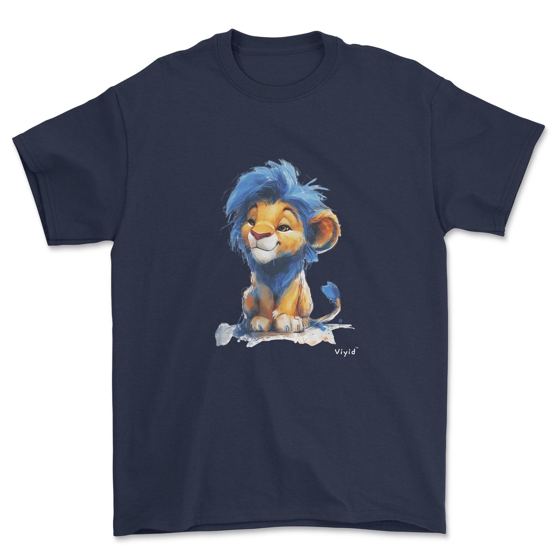 Blue mane lion youth t-shirt navy