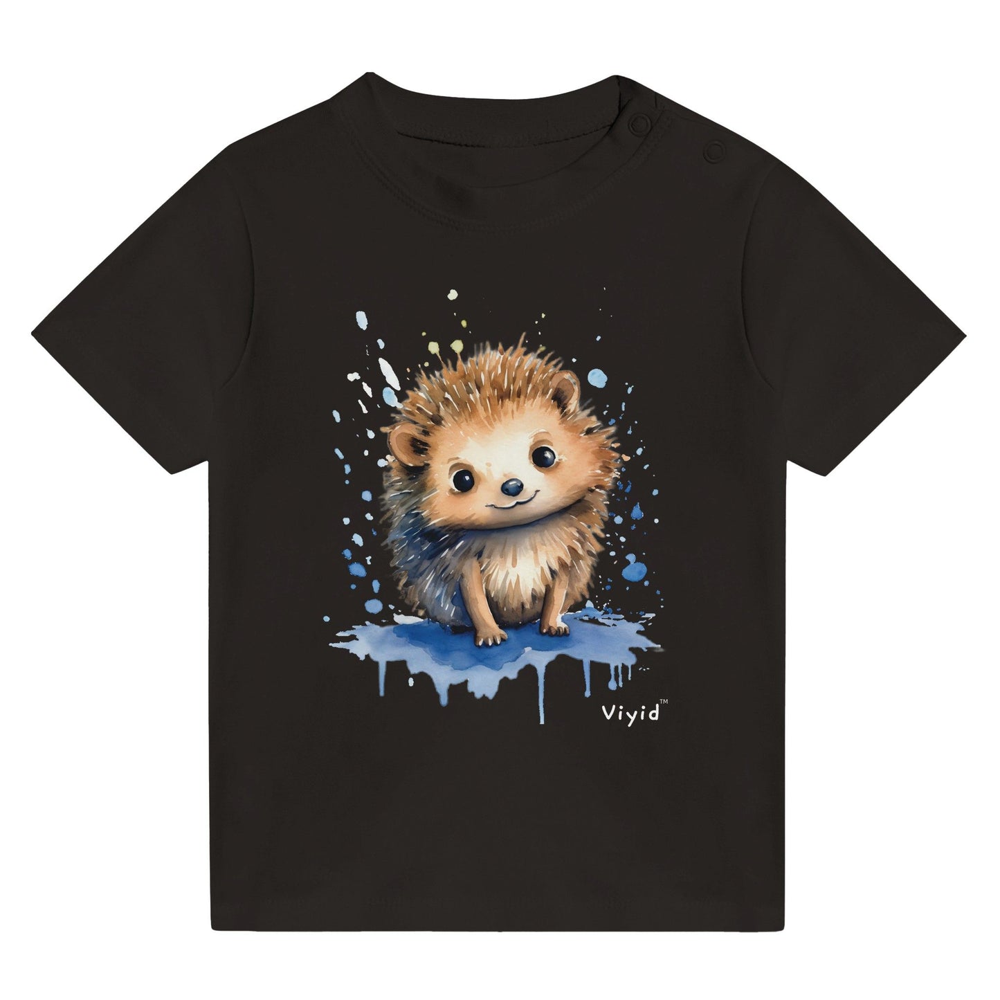 baby hedgehog toddler t-shirt black