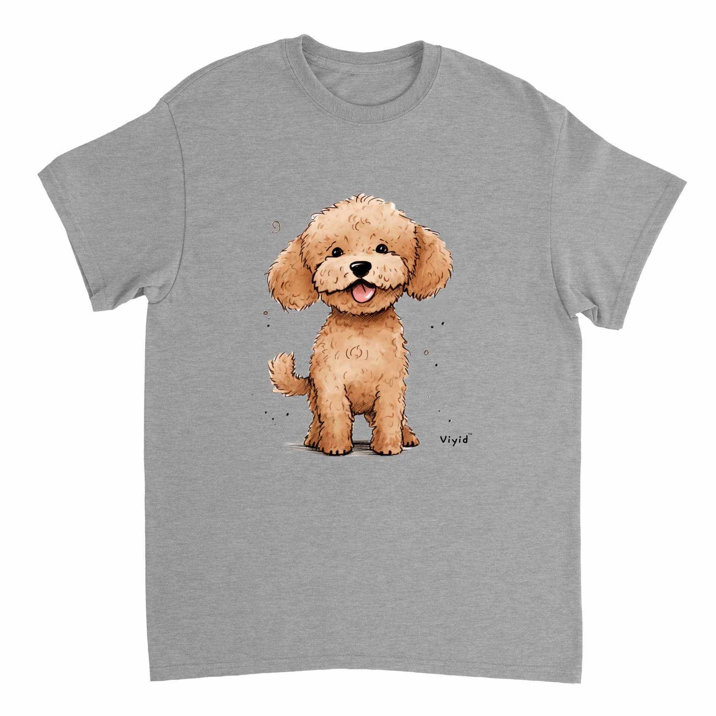 brown poodle adult t-shirt sports grey