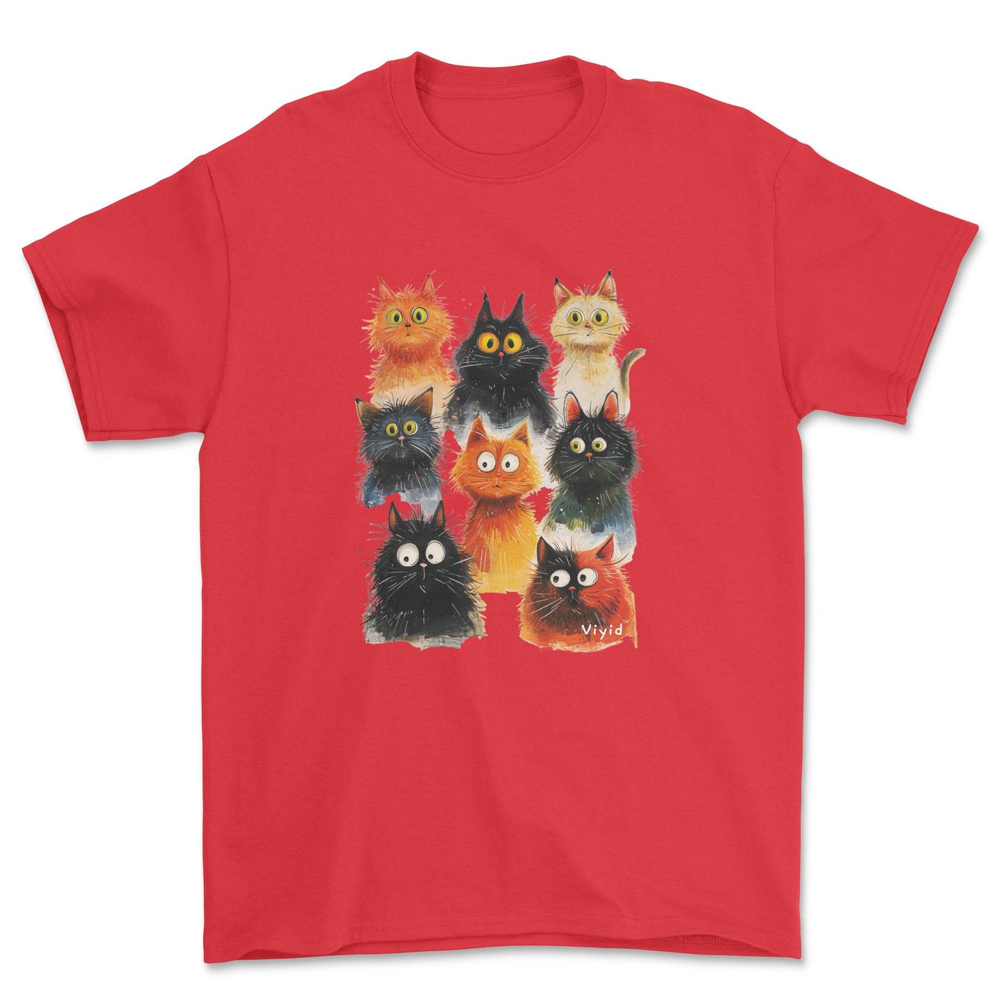 funky cats youth t-shirt red