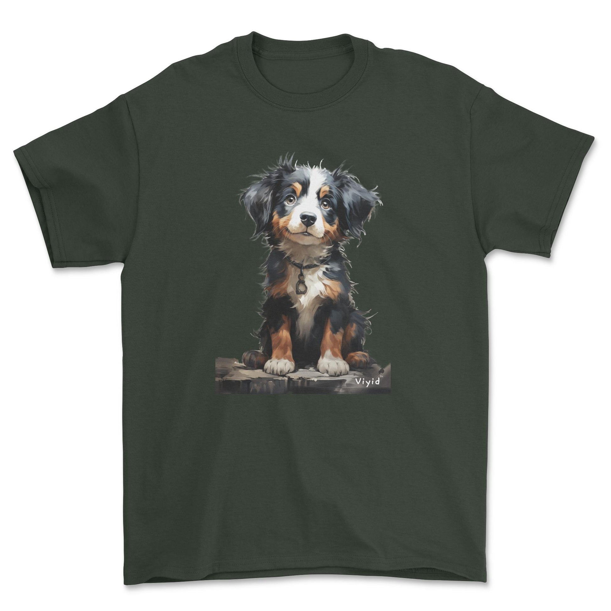 baby Bernese Mountain Dog adult t-shirt forest green