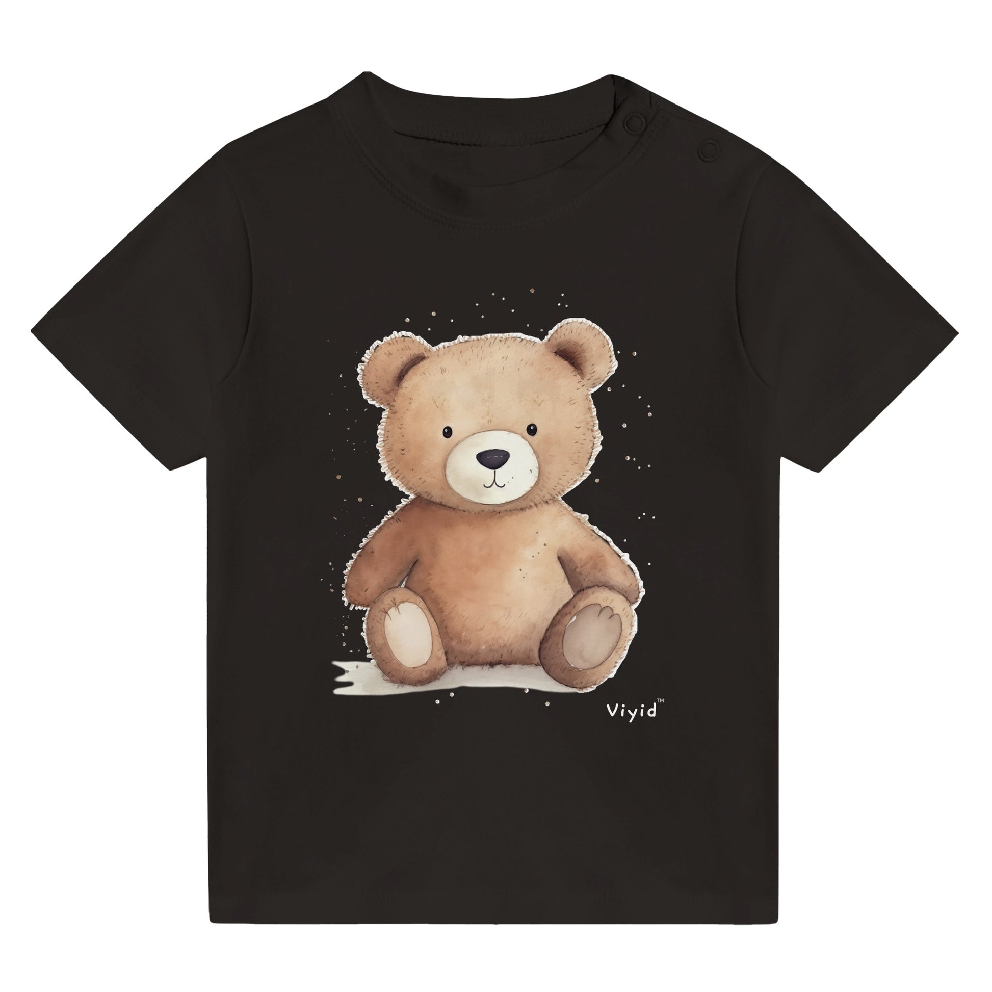 brown bear baby t-shirt black