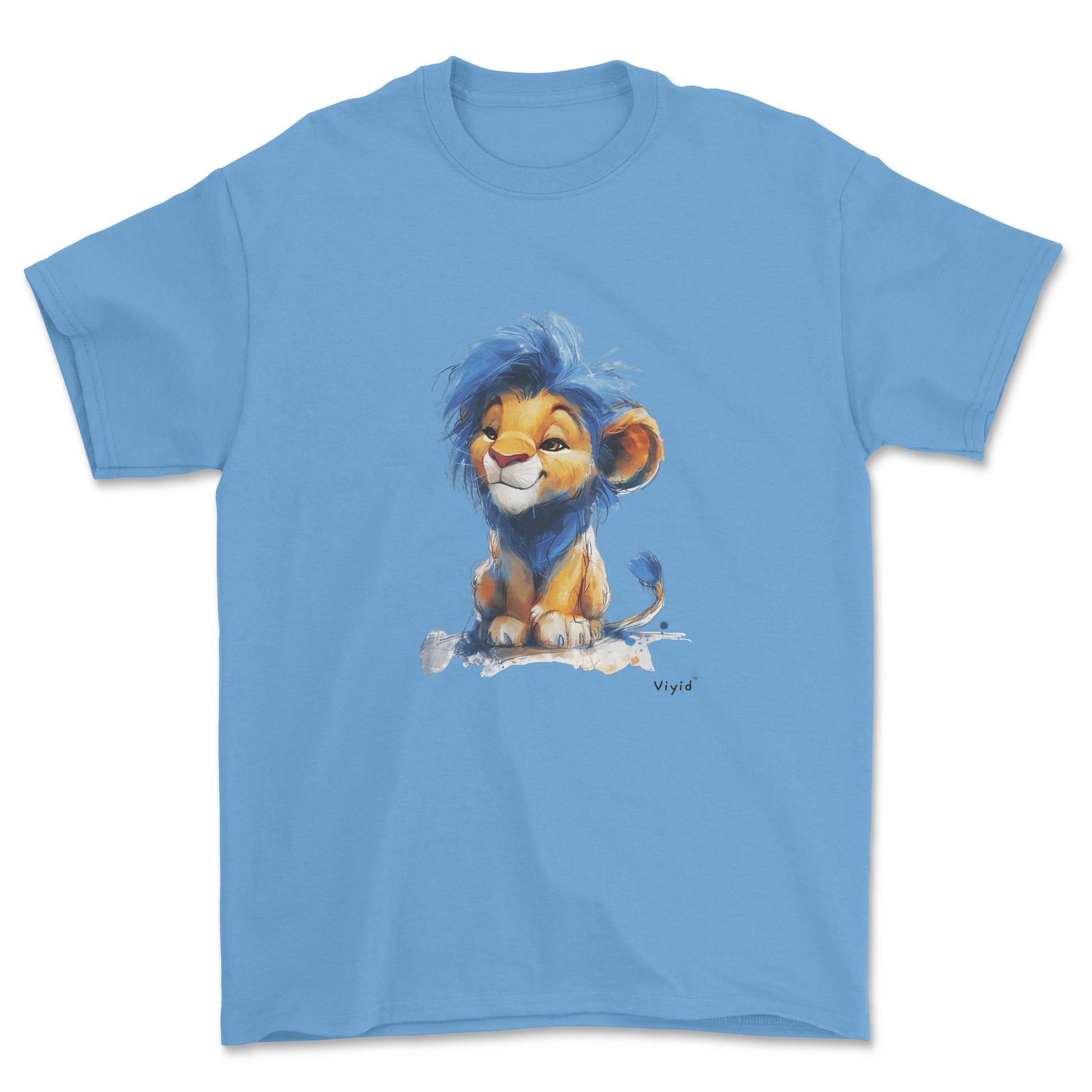 Blue mane lion adult t-shirt carolina blue