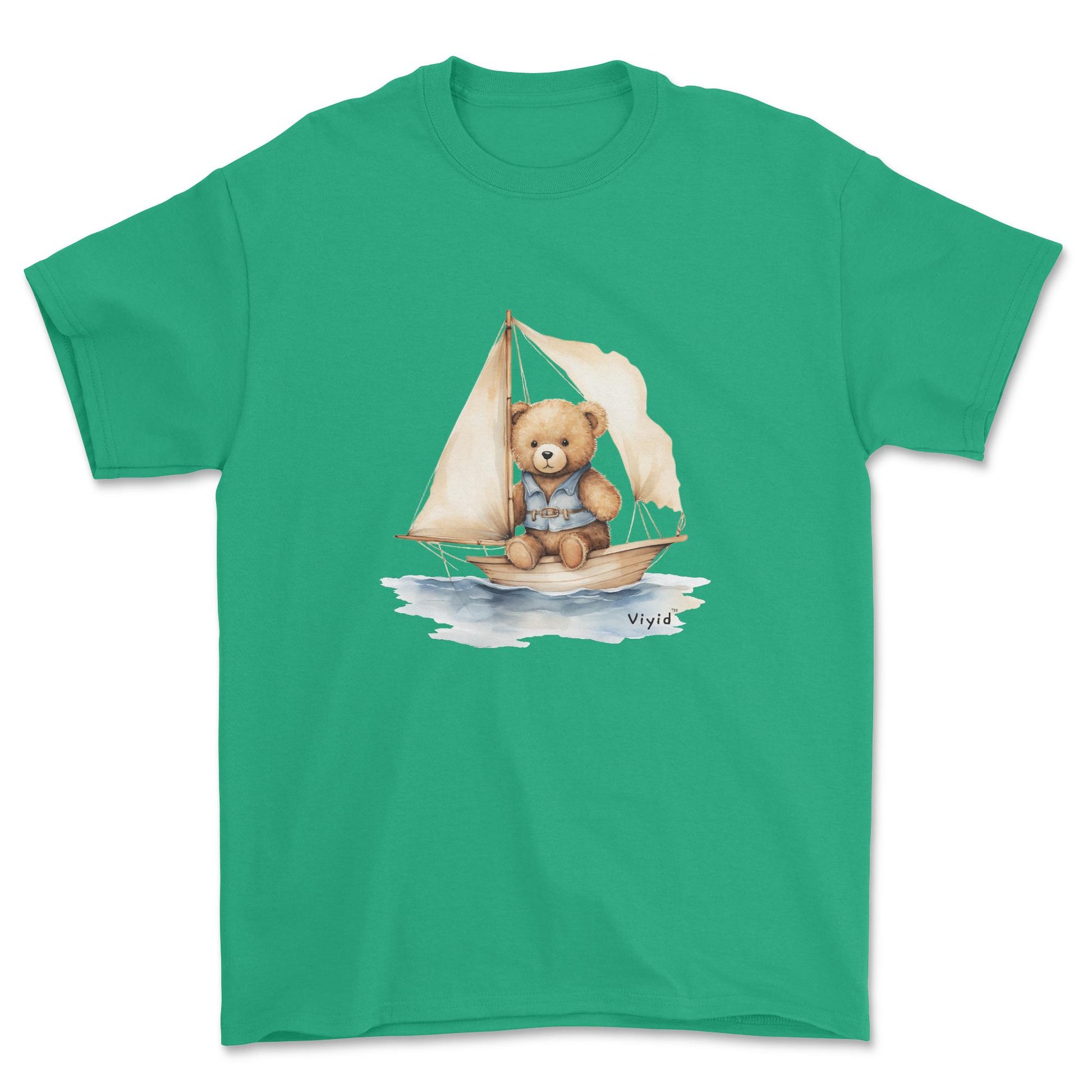 bear on boat adult t-shirt irish green