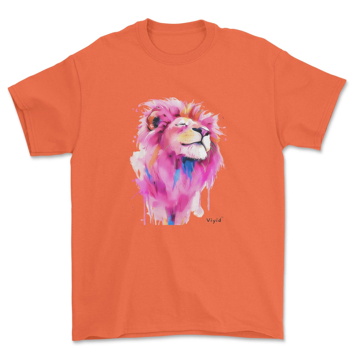 pink mane lion adult t-shirt orange