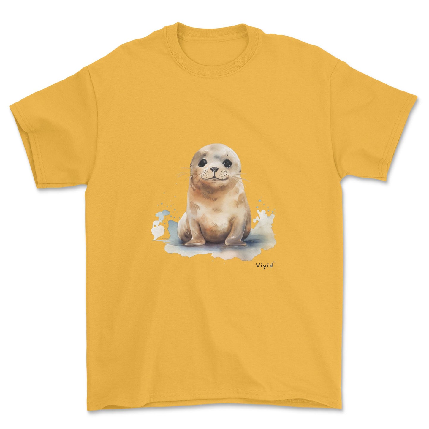 baby seal adult t-shirt gold