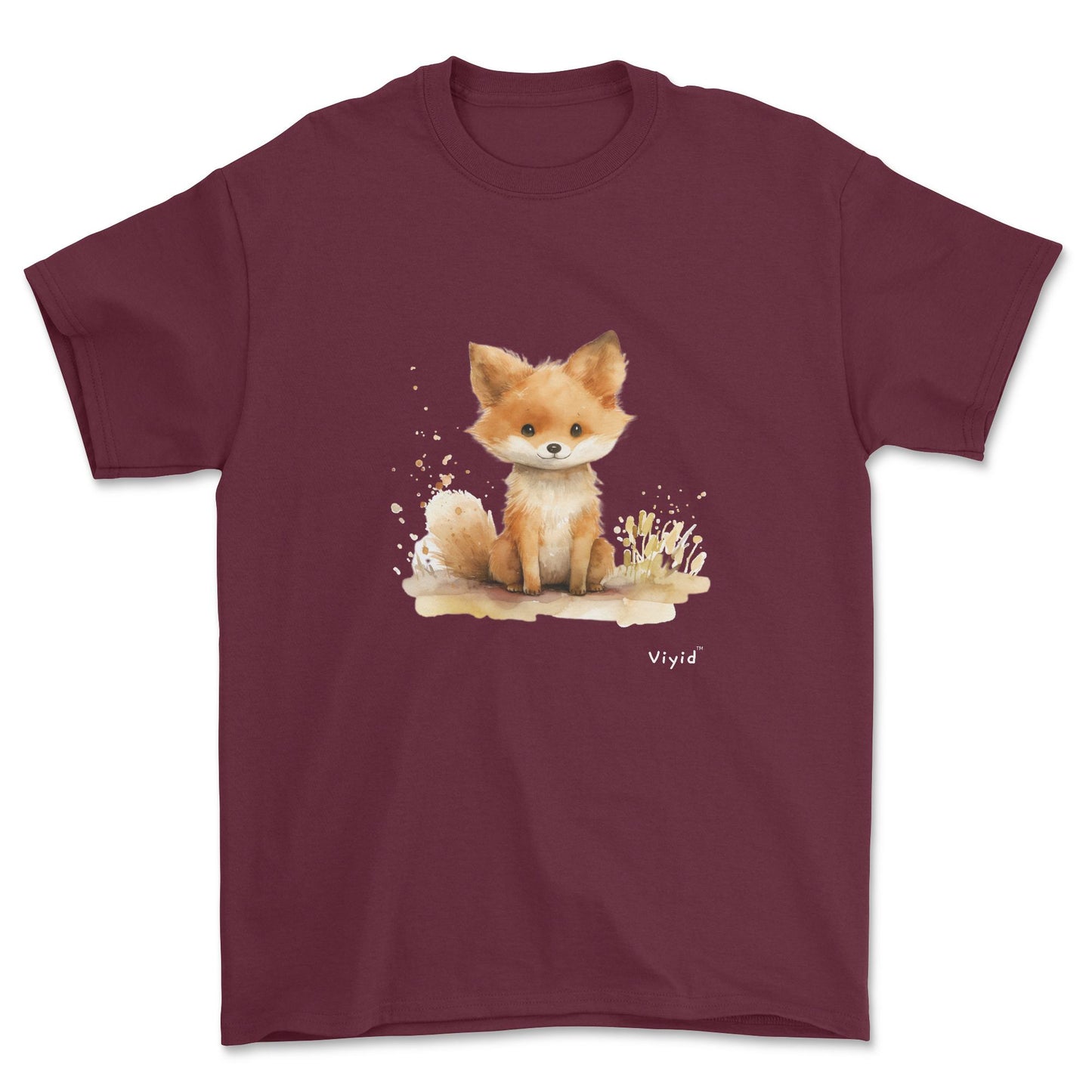 baby fox adult t-shirt maroon