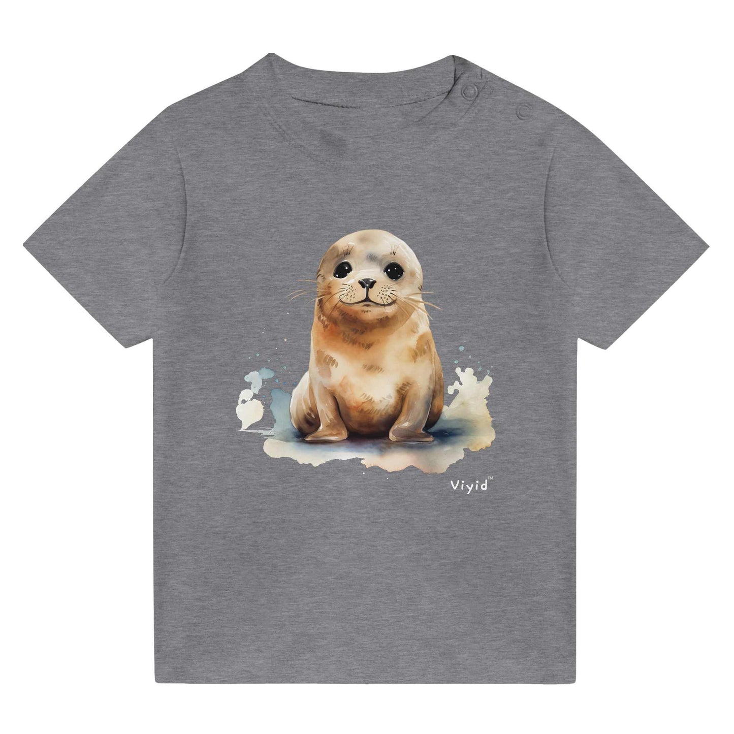 baby seal toddler t-shirt heather gray
