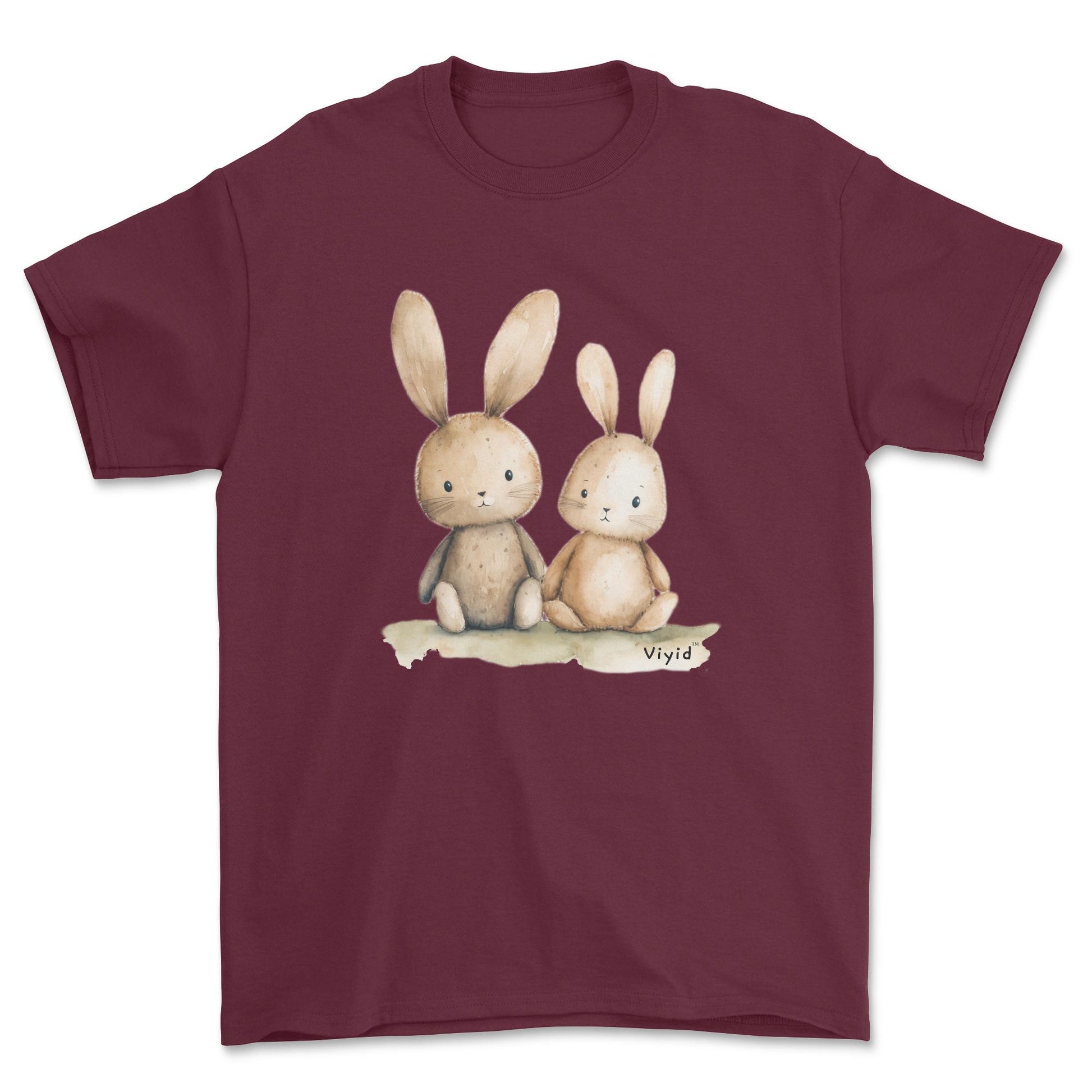two rabbits youth t-shirt maroon