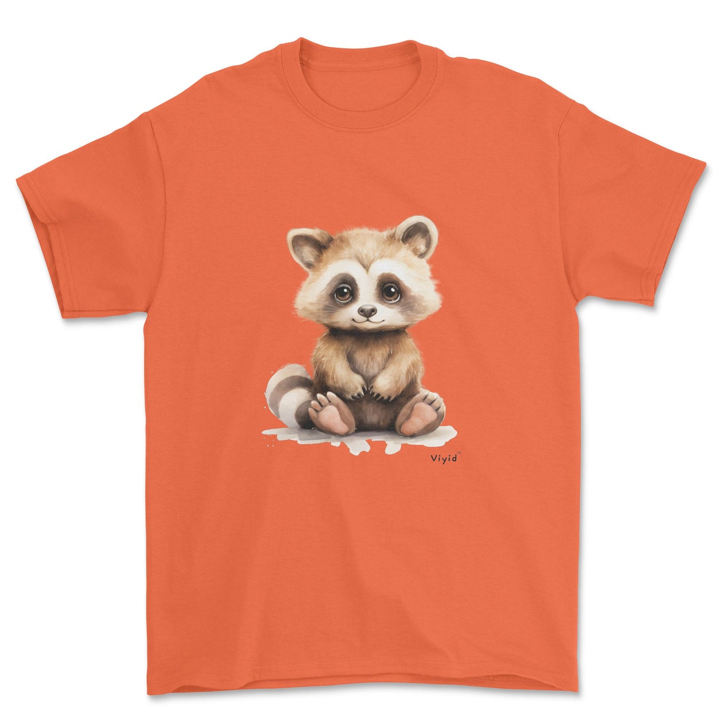 fluffy raccoon adult t-shirt orange