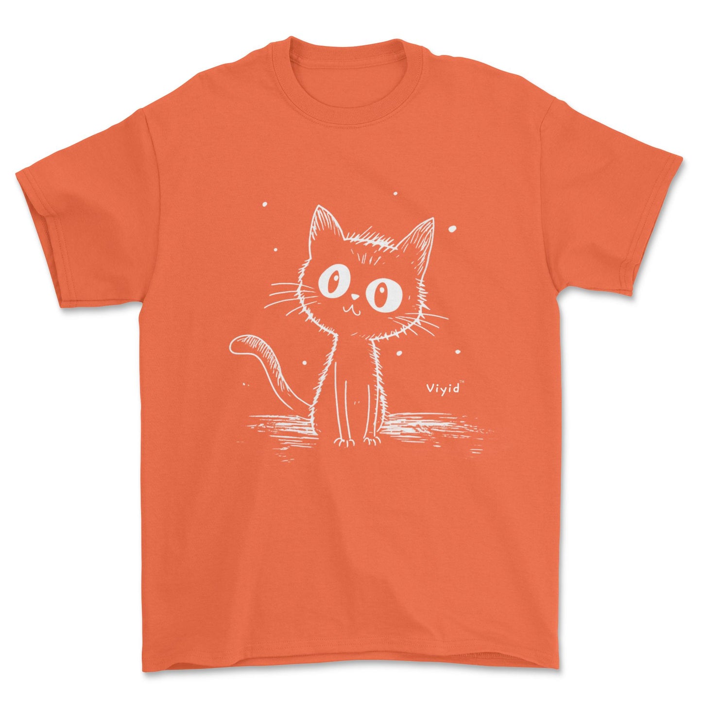 cat sketch adult t-shirt orange