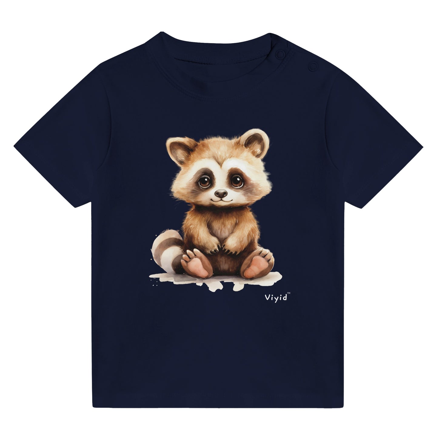 fluffy raccoon baby t-shirt navy