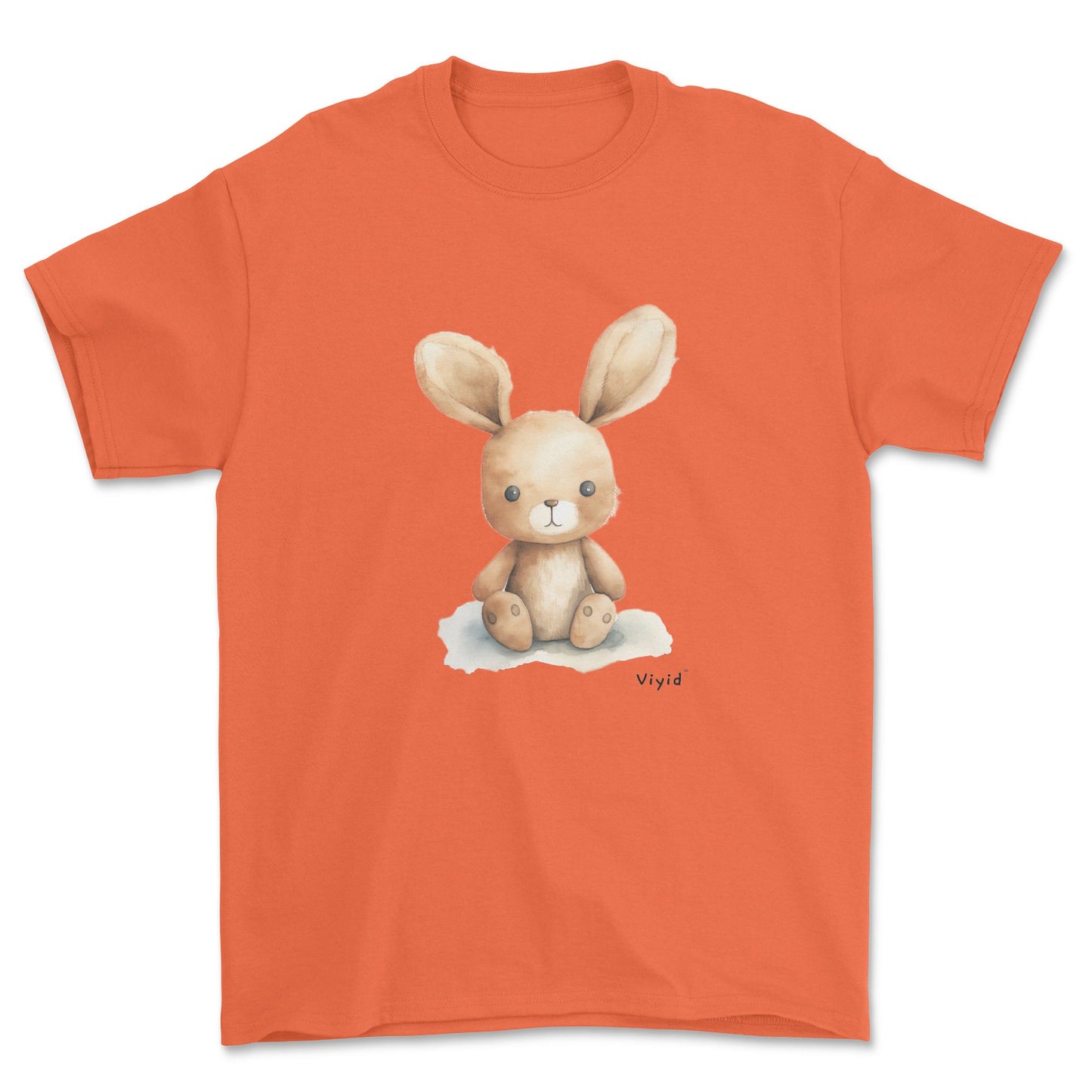 cute rabbit adult t-shirt orange