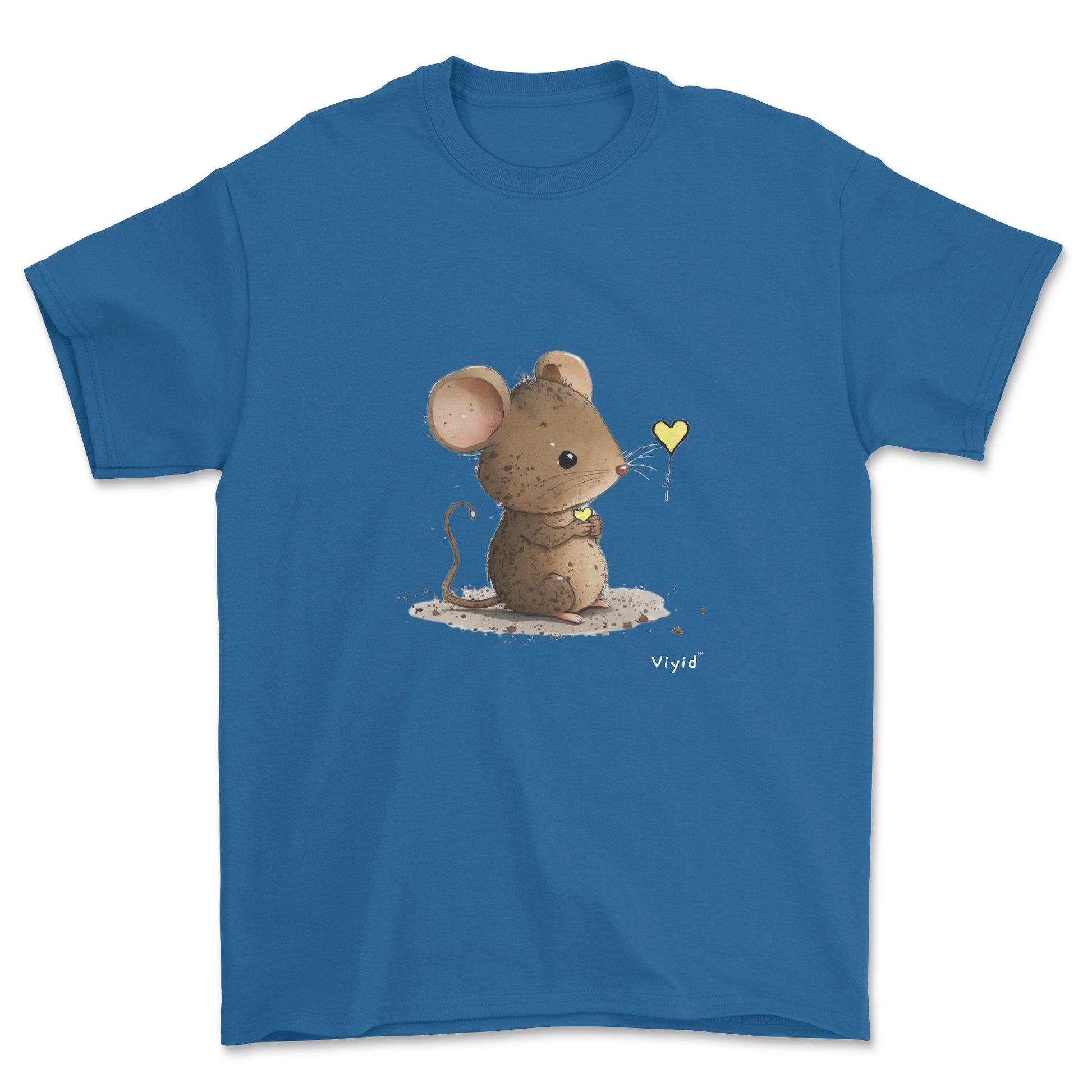 mouse with yellow heart youth t-shirt royal