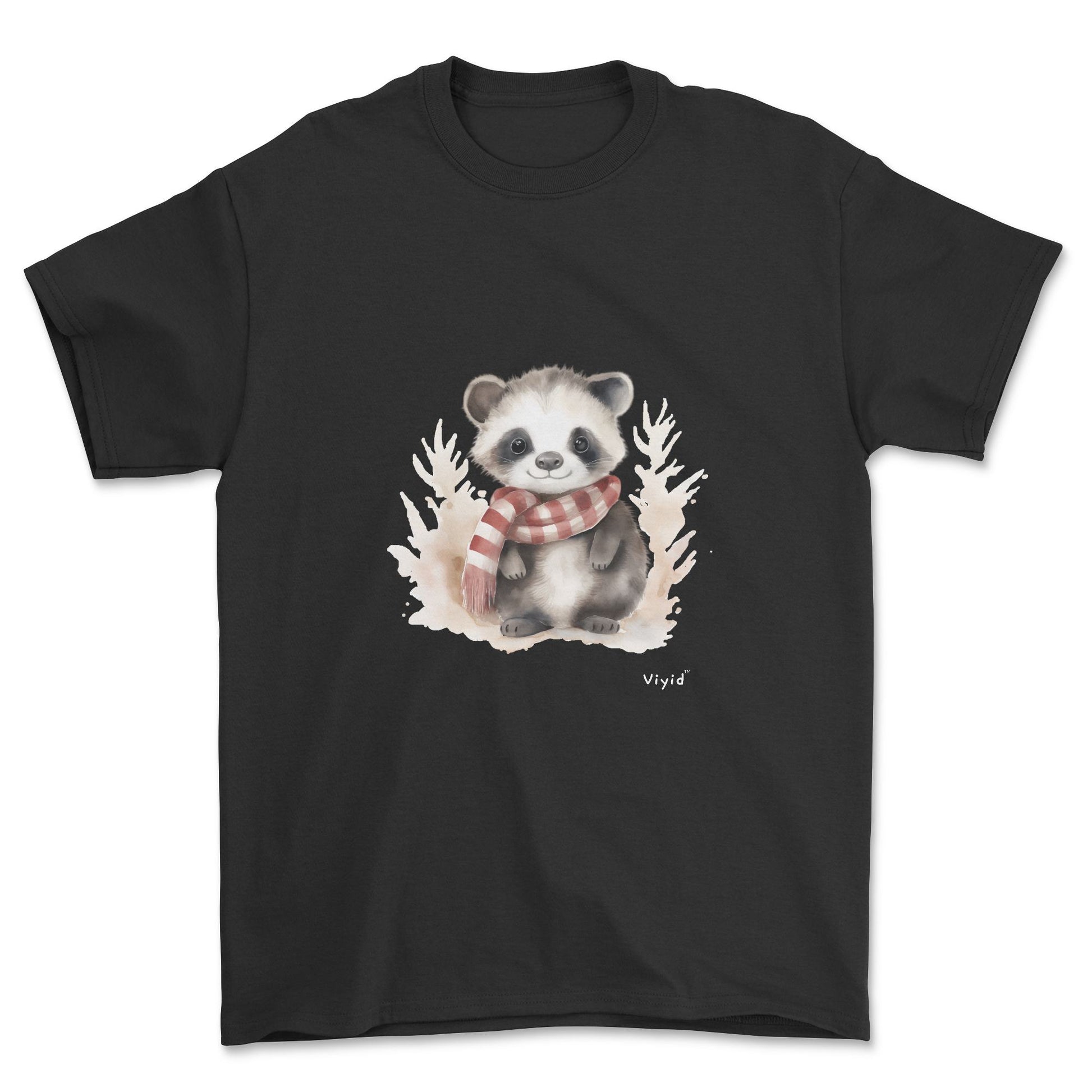 badger with scarf youth t-shirt black