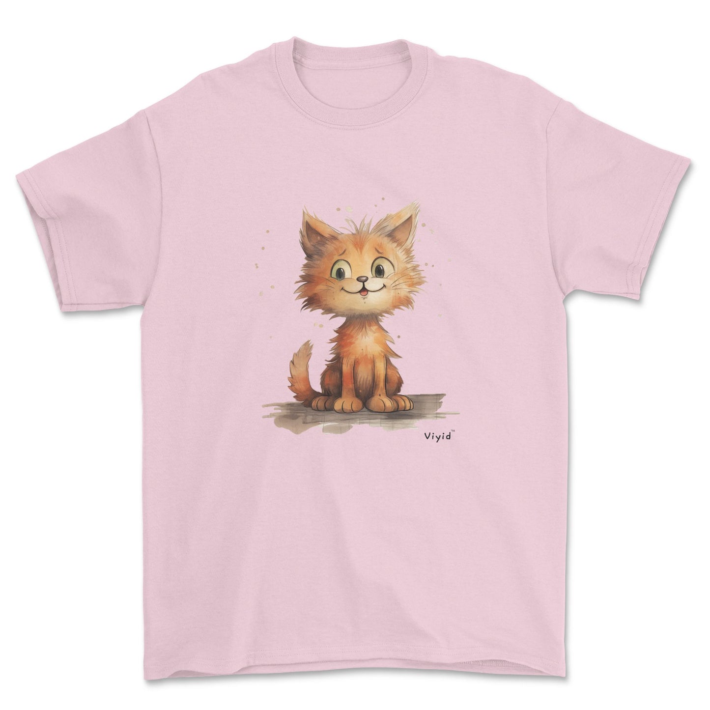 orange persian cat youth t-shirt light pink